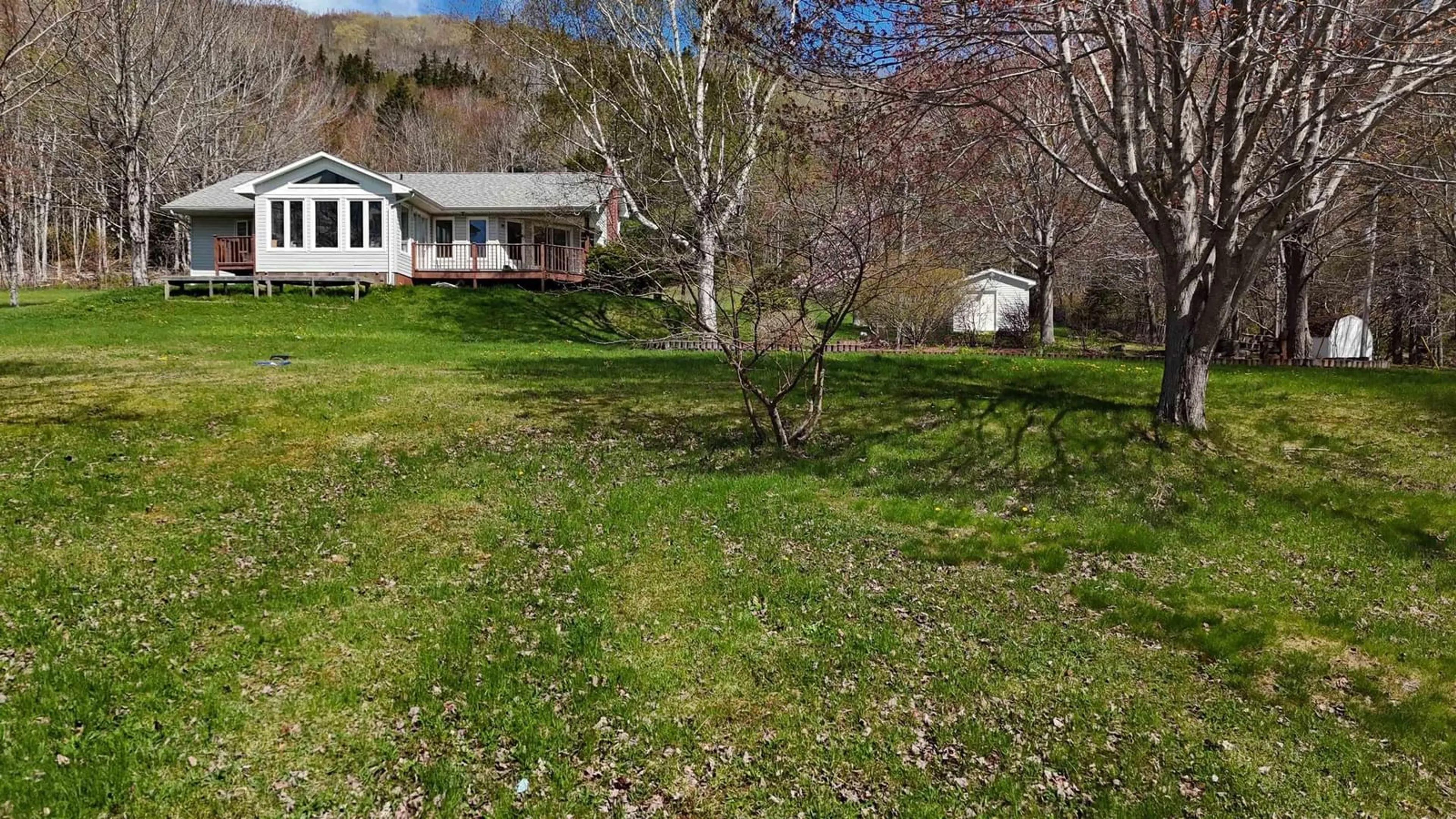 A pic from outside/outdoor area/front of a property/back of a property/a pic from drone, unknown for 10797 Highway 105, Aberdeen Nova Scotia B0E 3M0