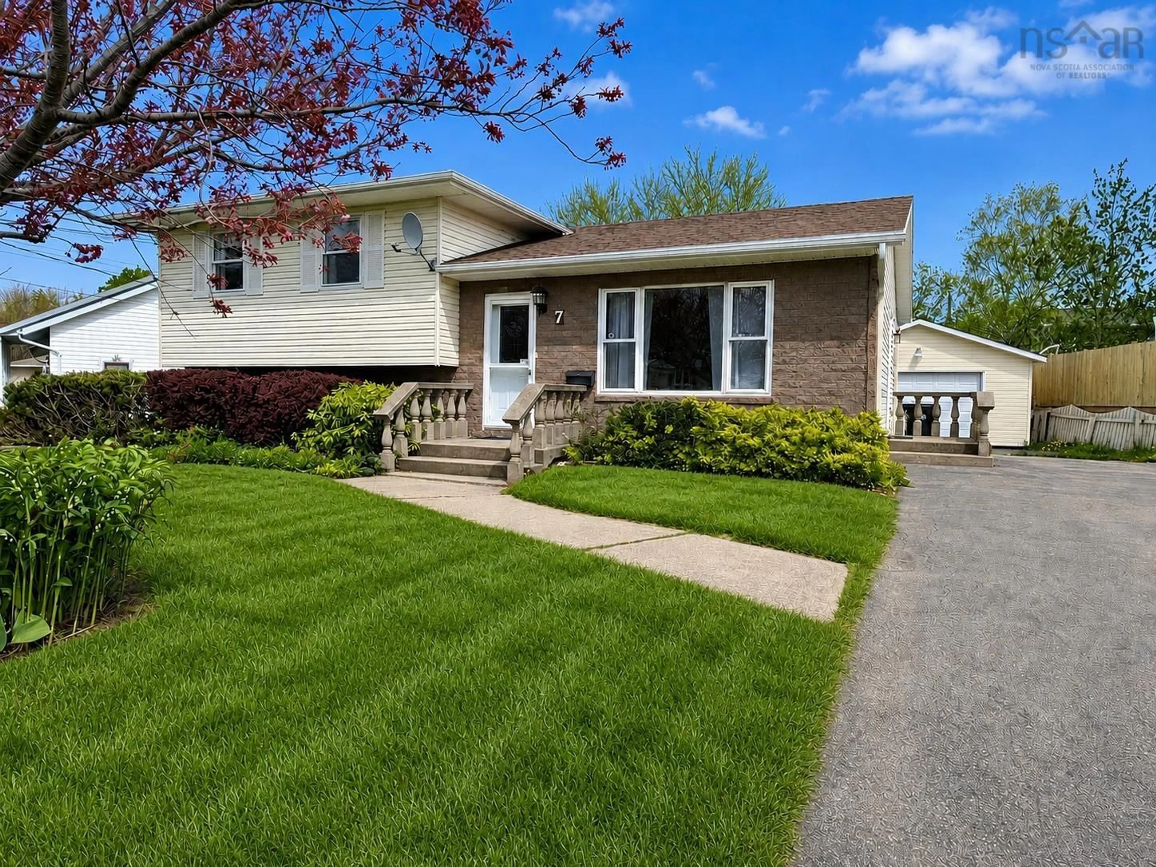 Home with vinyl exterior material, street for 7 Donna Dr, Sydney Nova Scotia B1P 7E4