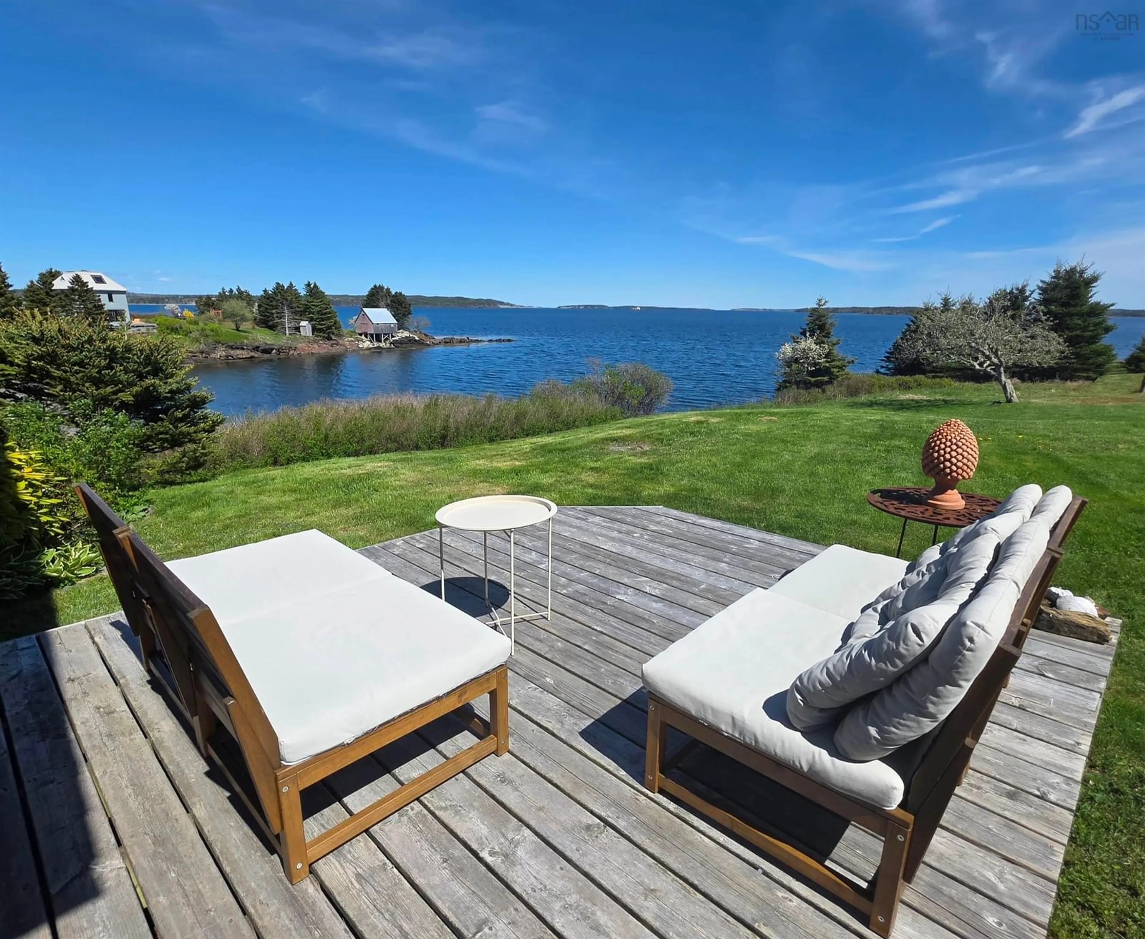 Patio, water/lake/river/ocean view for 41 Bells Cove Extension Rd, Dublin Shore Nova Scotia B0R 1C0