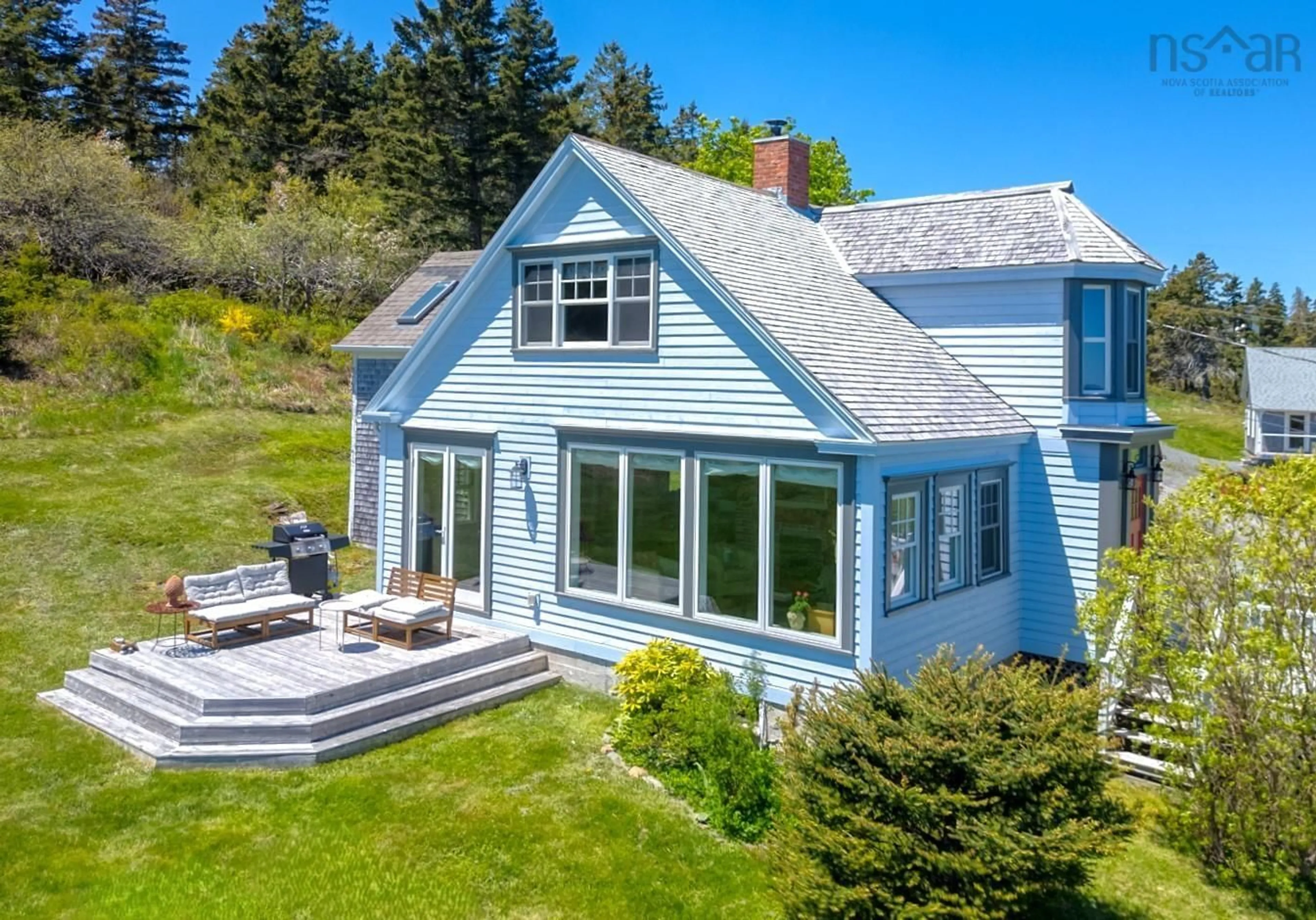 A pic from outside/outdoor area/front of a property/back of a property/a pic from drone, water/lake/river/ocean view for 41 Bells Cove Extension Rd, Dublin Shore Nova Scotia B0R 1C0