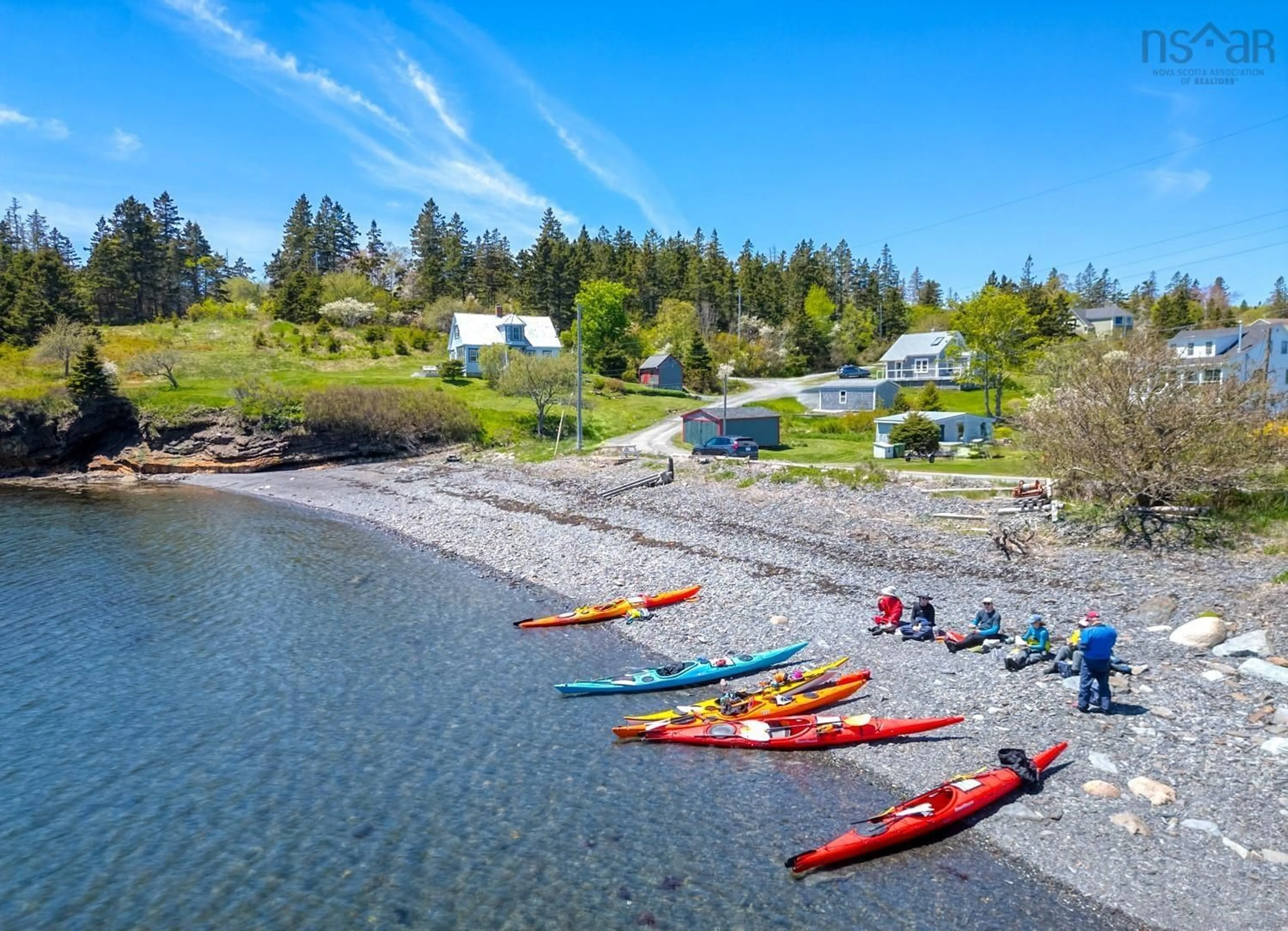 A pic from outside/outdoor area/front of a property/back of a property/a pic from drone, water/lake/river/ocean view for 41 Bells Cove Extension Rd, Dublin Shore Nova Scotia B0R 1C0