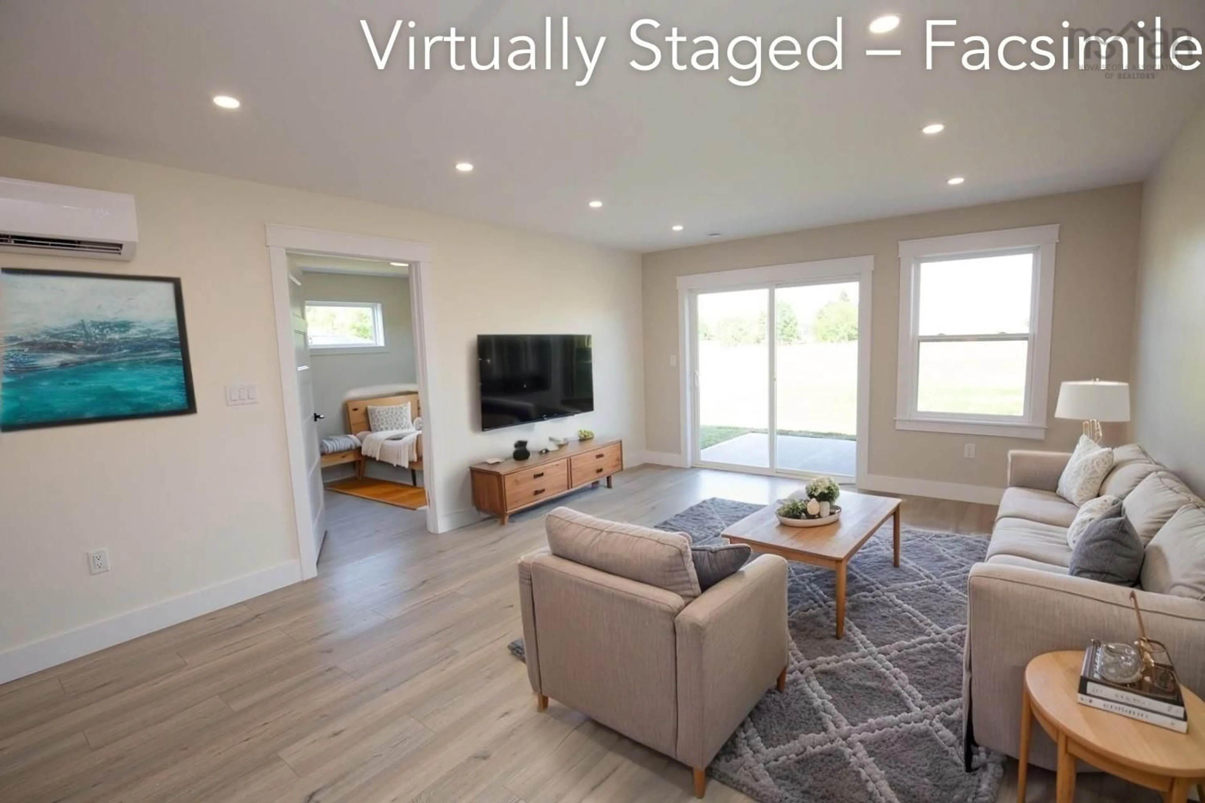 Living room with furniture, wood/laminate floor for 25 Longview Dr, North River Nova Scotia B6L 6L2
