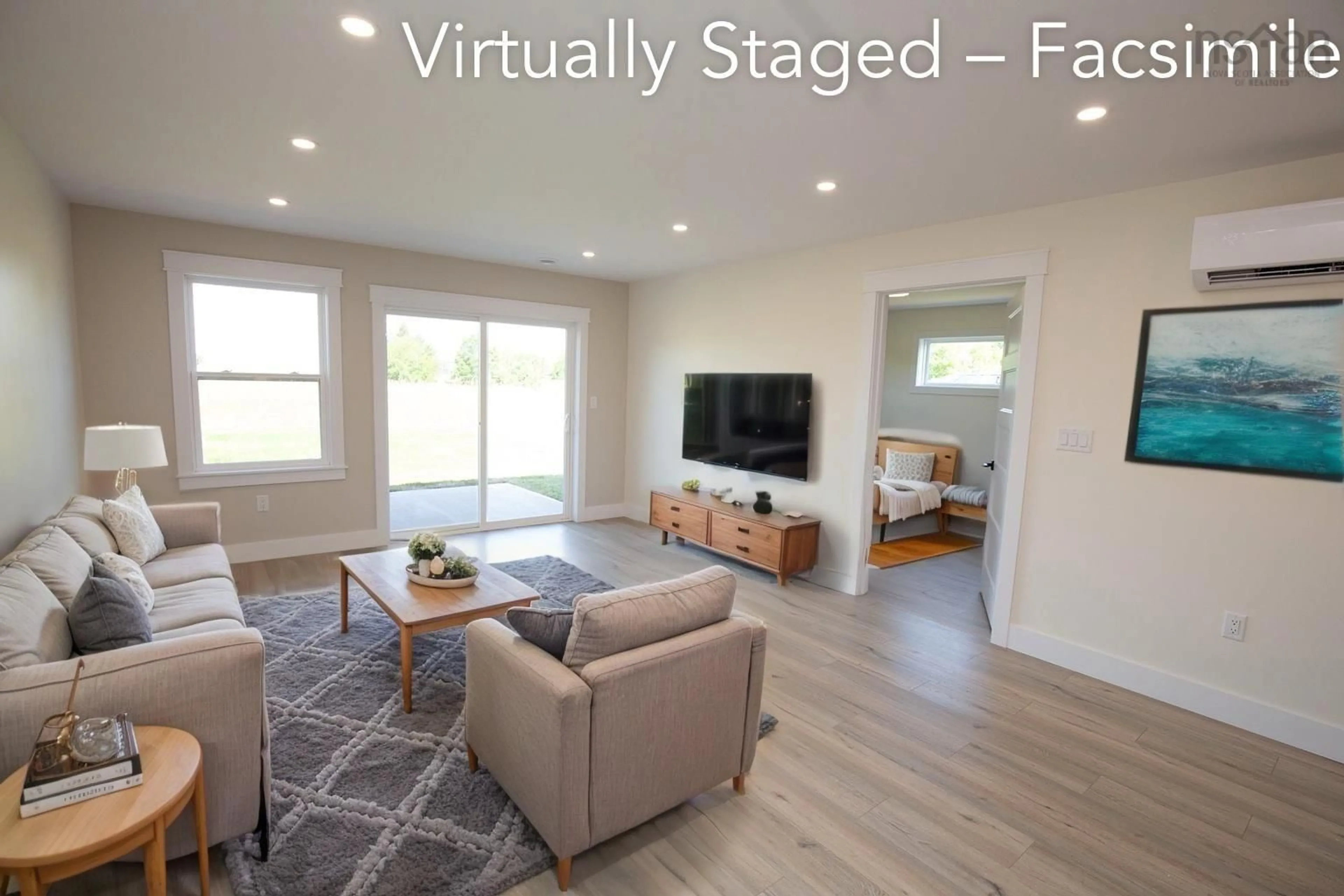 Living room with furniture, wood/laminate floor for 79 Summer Hill Pl, Upper Onslow Nova Scotia B6L 0G9