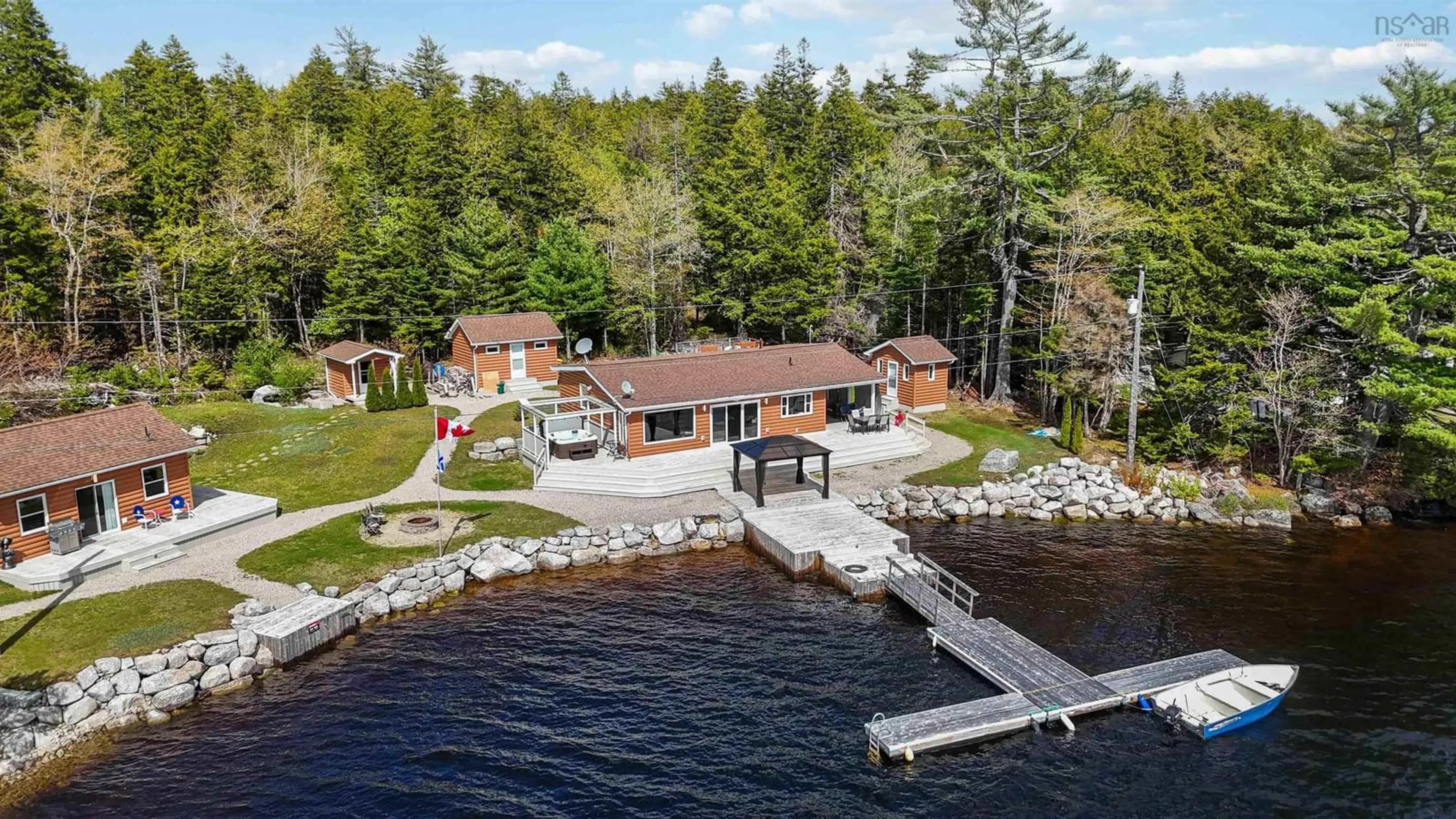 A pic from outside/outdoor area/front of a property/back of a property/a pic from drone, water/lake/river/ocean view for 815 Dauphinees Mill Lake Water A, Hubbards Nova Scotia B0J 1T0