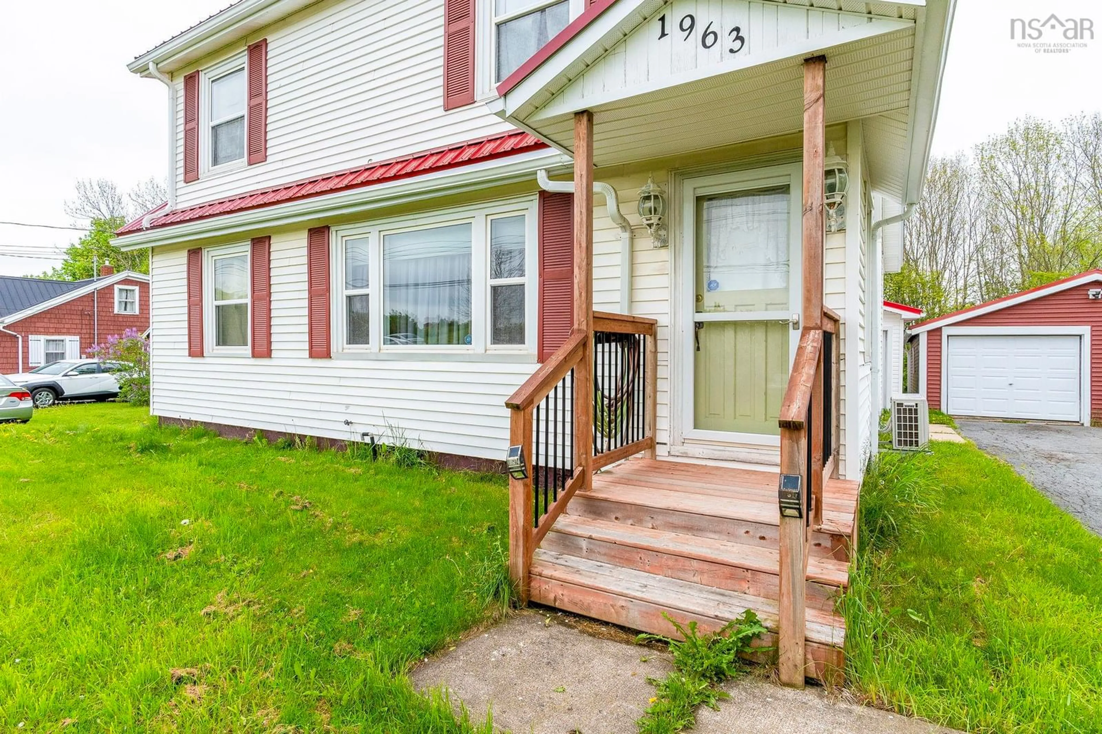 Home with vinyl exterior material, street for 1963 Highway 2 Hwy, Milford Nova Scotia B0N 1Y0