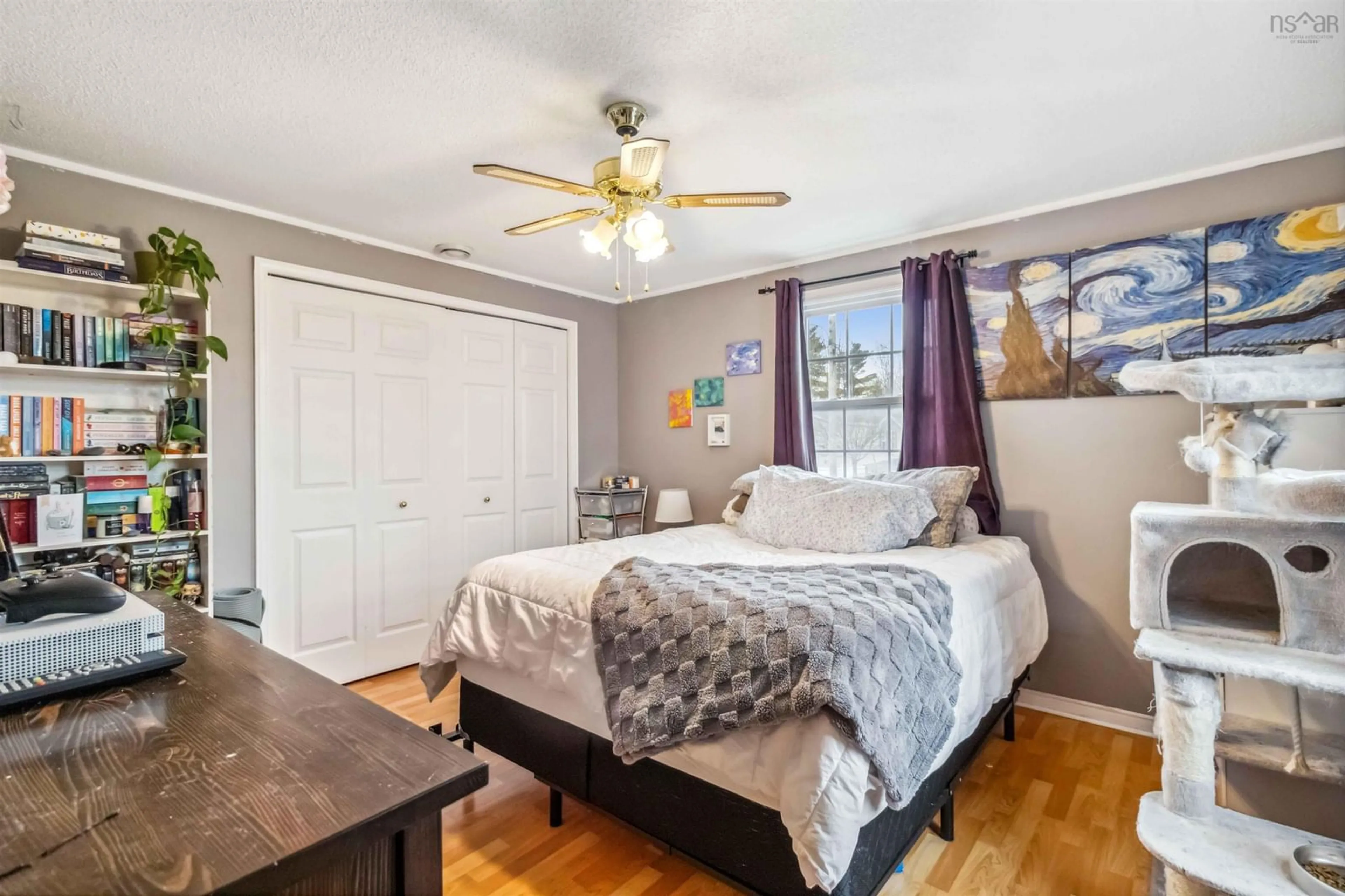 Bedroom with bed, wood/laminate floor for 86 Thomson Drive, Bridgewater Nova Scotia B4V 3X5