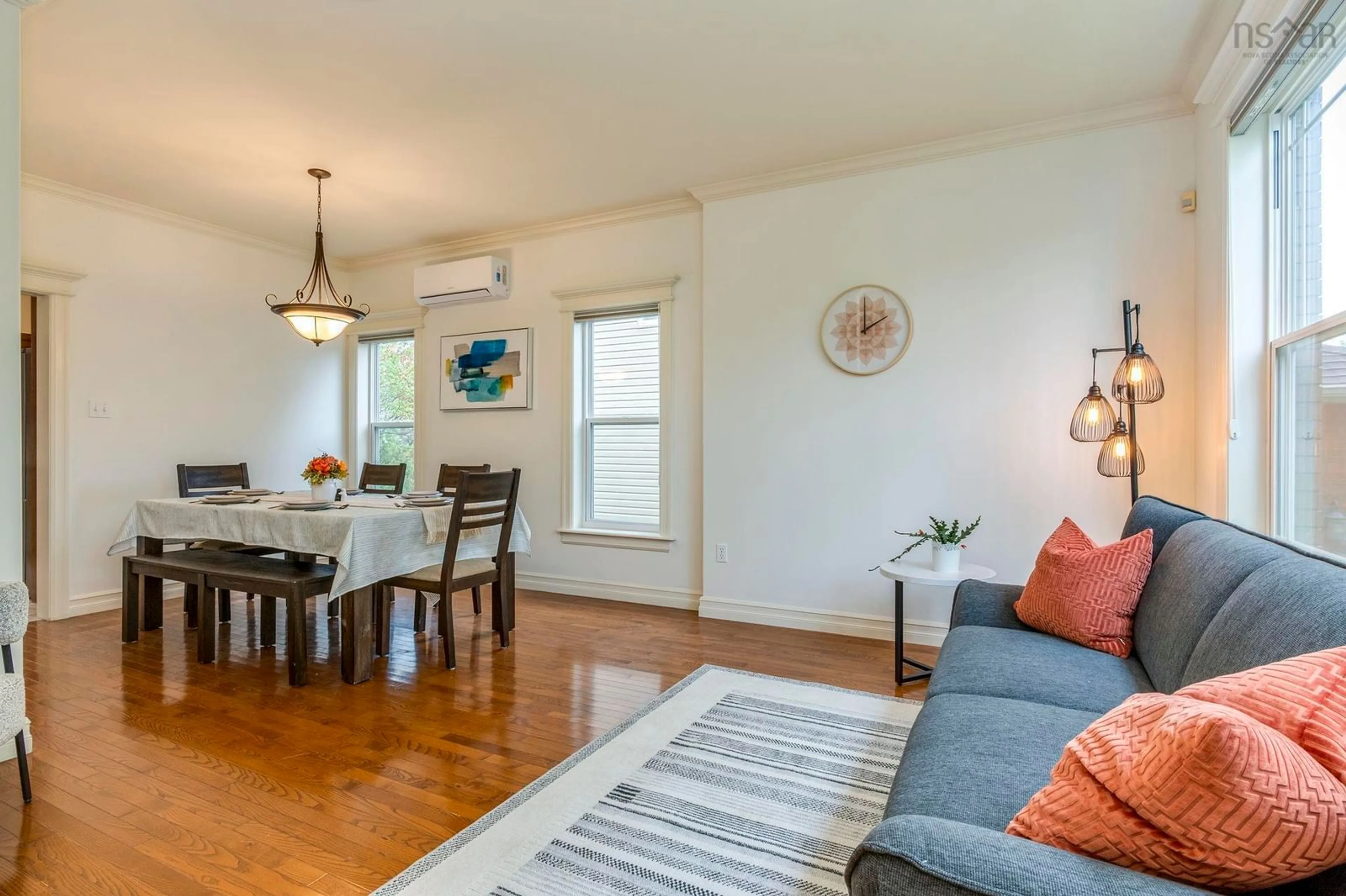 Living room with furniture, wood/laminate floor for 15 Kingsbury Way, Bedford Nova Scotia B4A 4M5