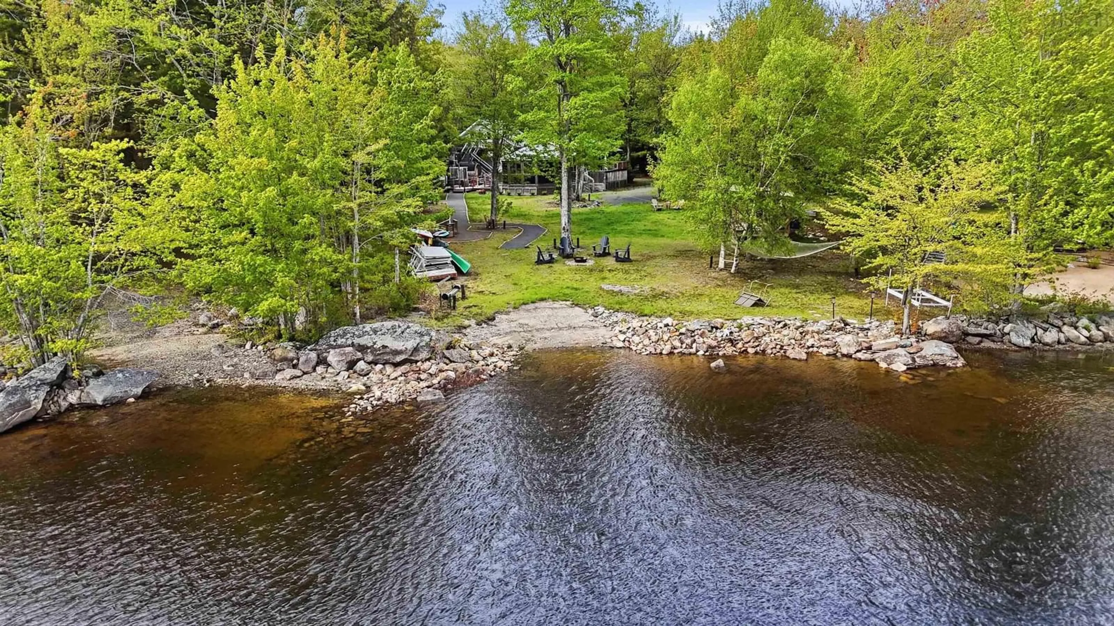 A pic from outside/outdoor area/front of a property/back of a property/a pic from drone, water/lake/river/ocean view for 107 Pine Point Way, Molega North Nova Scotia B0T 1X0