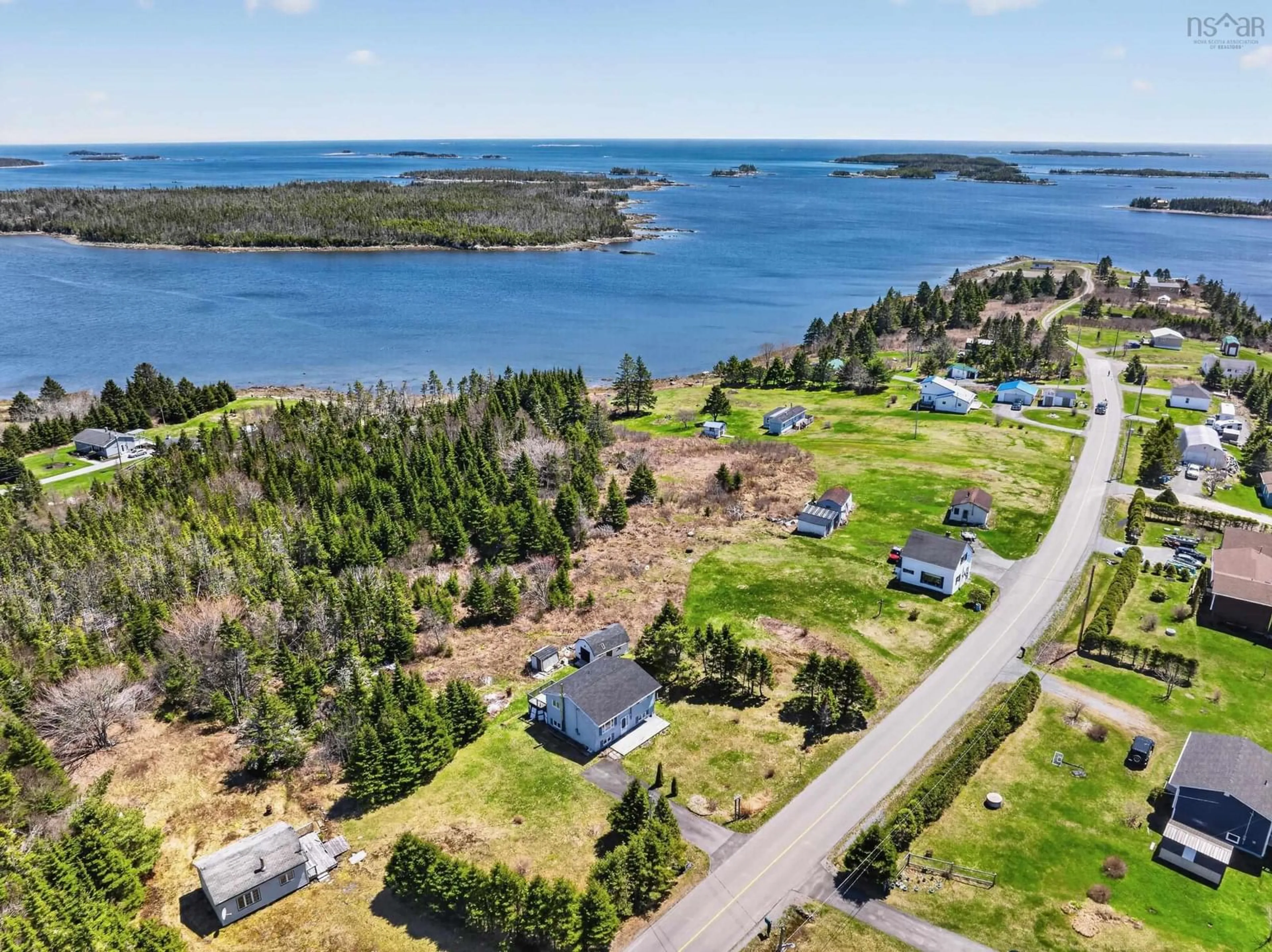 A pic from outside/outdoor area/front of a property/back of a property/a pic from drone, water/lake/river/ocean view for 167 Smiths Point Rd, East Quoddy Nova Scotia B0J 2R0