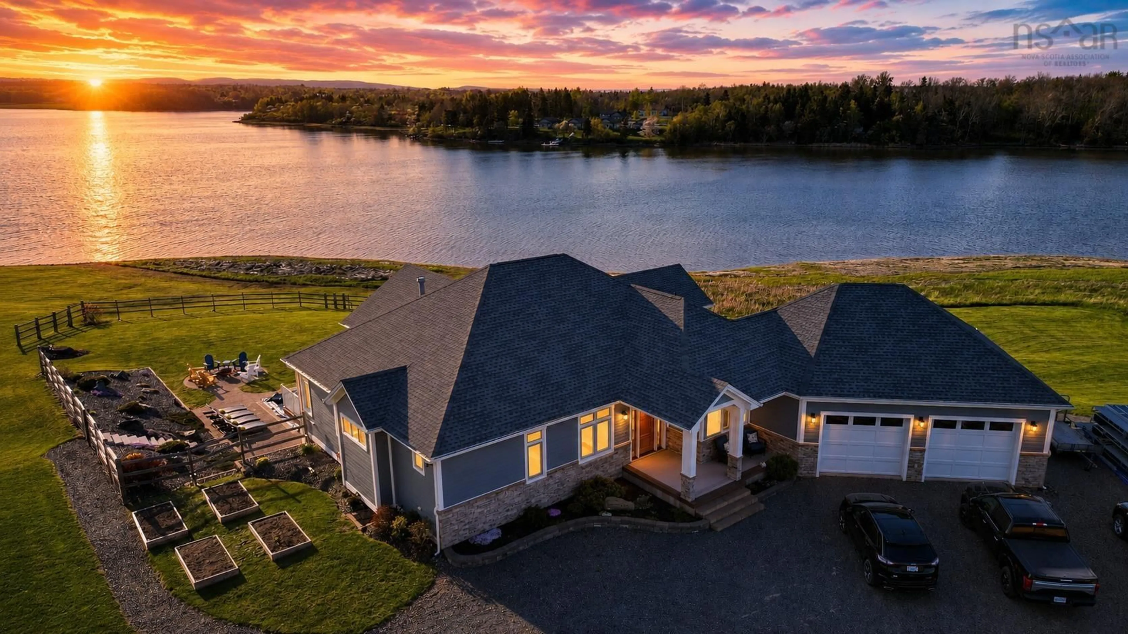 A pic from outside/outdoor area/front of a property/back of a property/a pic from drone, water/lake/river/ocean view for 40 Heritage Lane, Pomquet Nova Scotia B2G 2L4