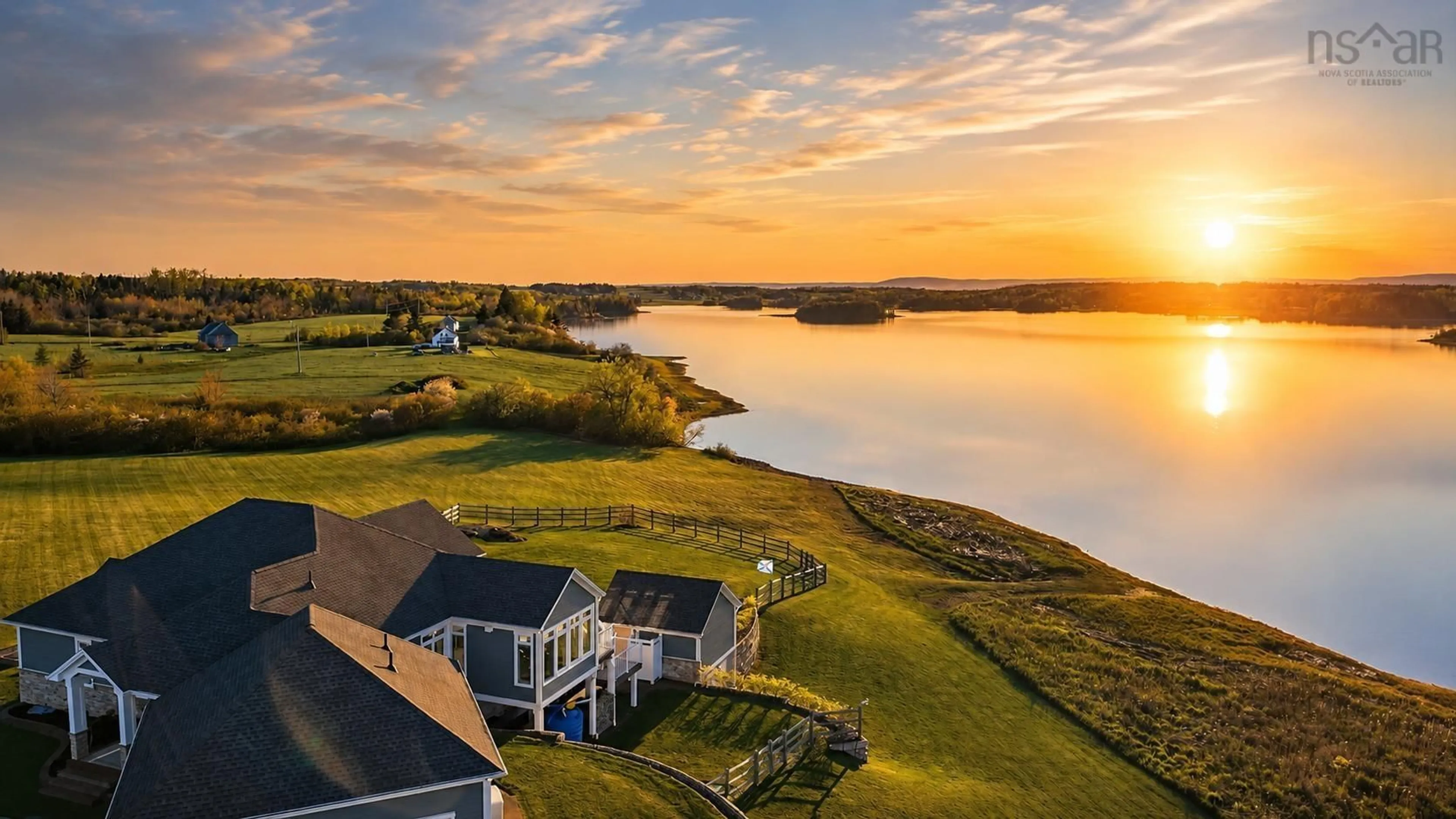 A pic from outside/outdoor area/front of a property/back of a property/a pic from drone, water/lake/river/ocean view for 40 Heritage Lane, Pomquet Nova Scotia B2G 2L4