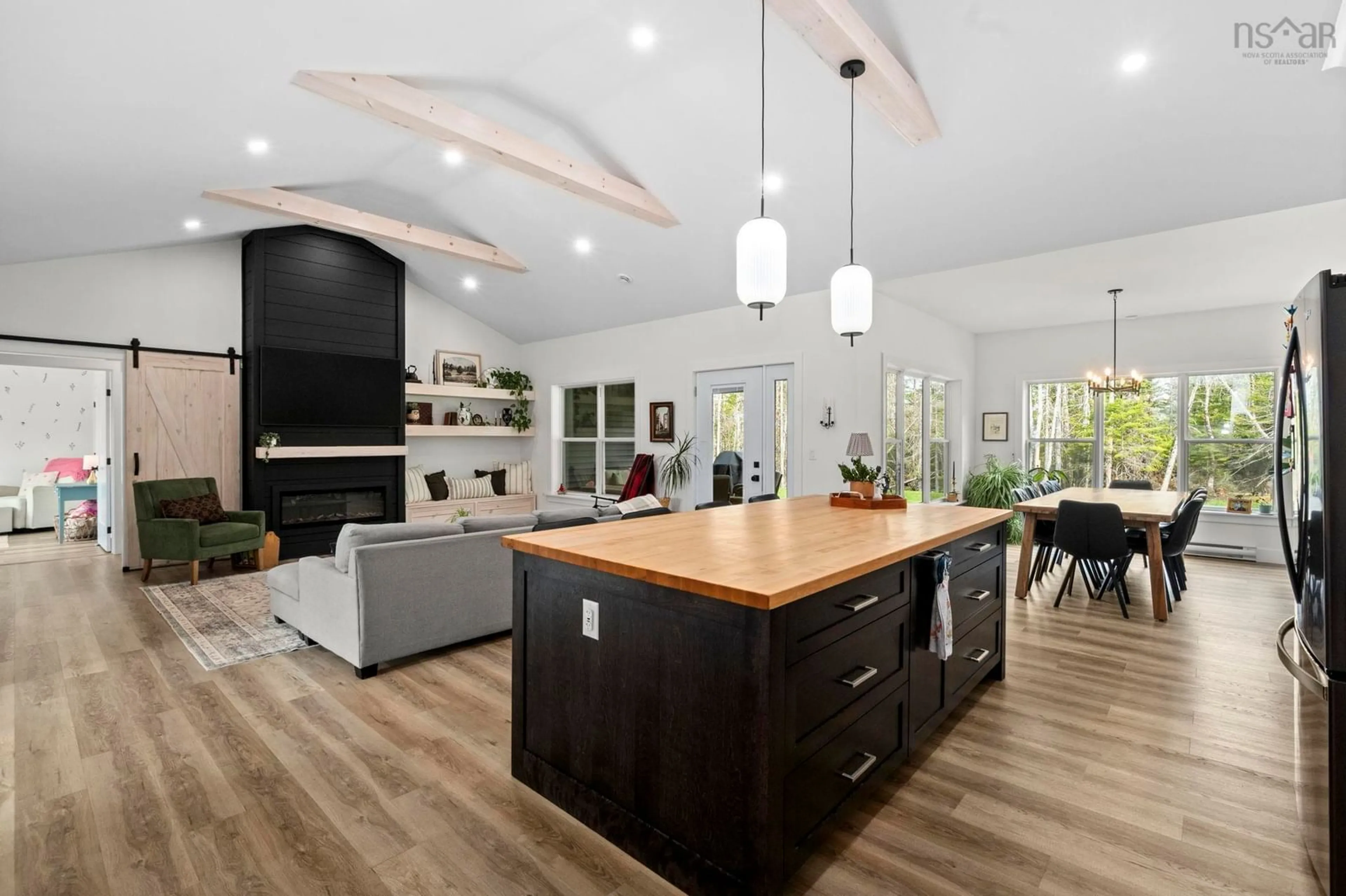 Open concept kitchen, wood/laminate floor for 67 Deer Run Lane, Belnan Nova Scotia B2S 2P2