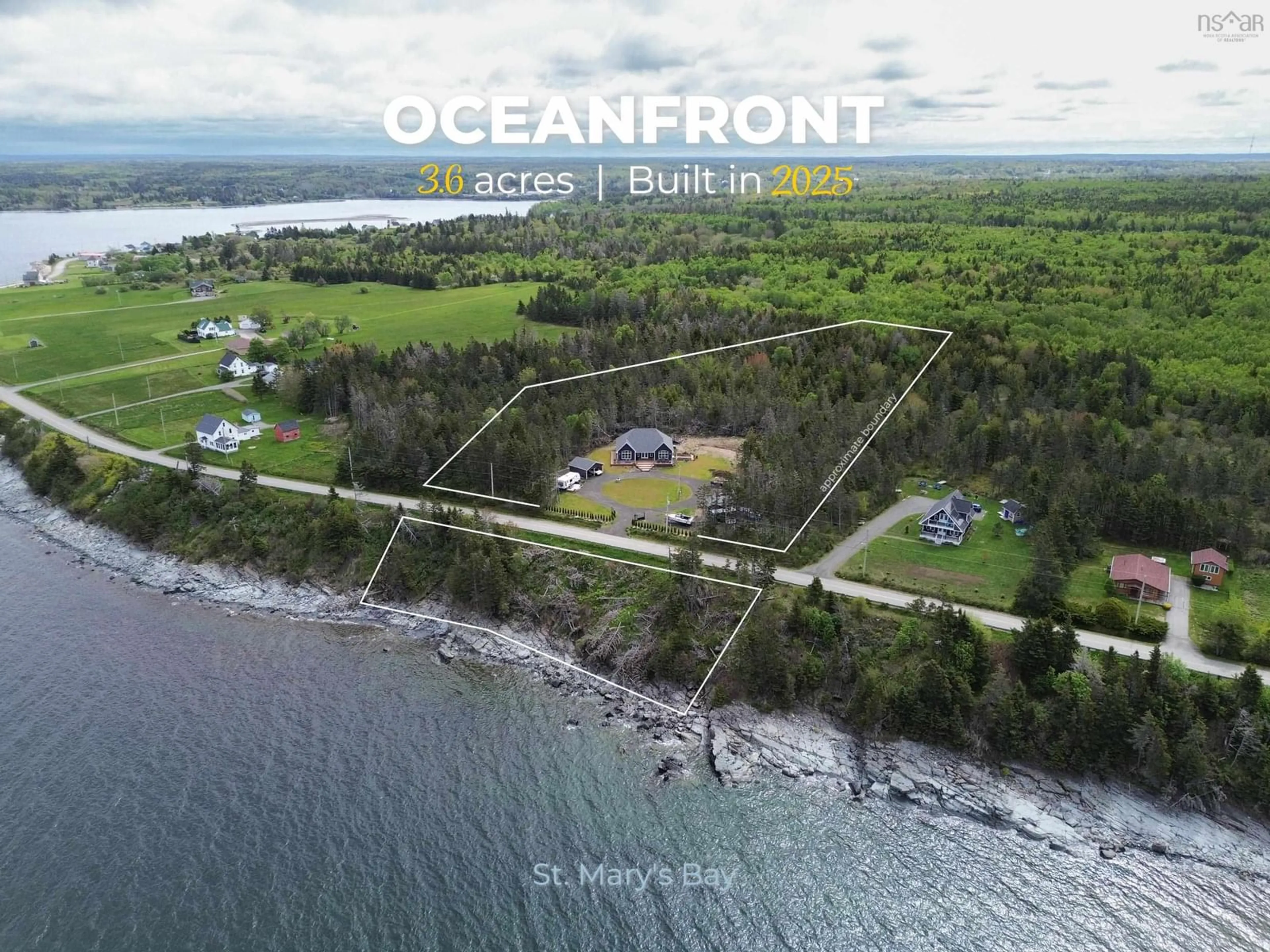 A pic from outside/outdoor area/front of a property/back of a property/a pic from drone, water/lake/river/ocean view for 684 Riverside Rd, New Edinburgh Nova Scotia B0W 3T0