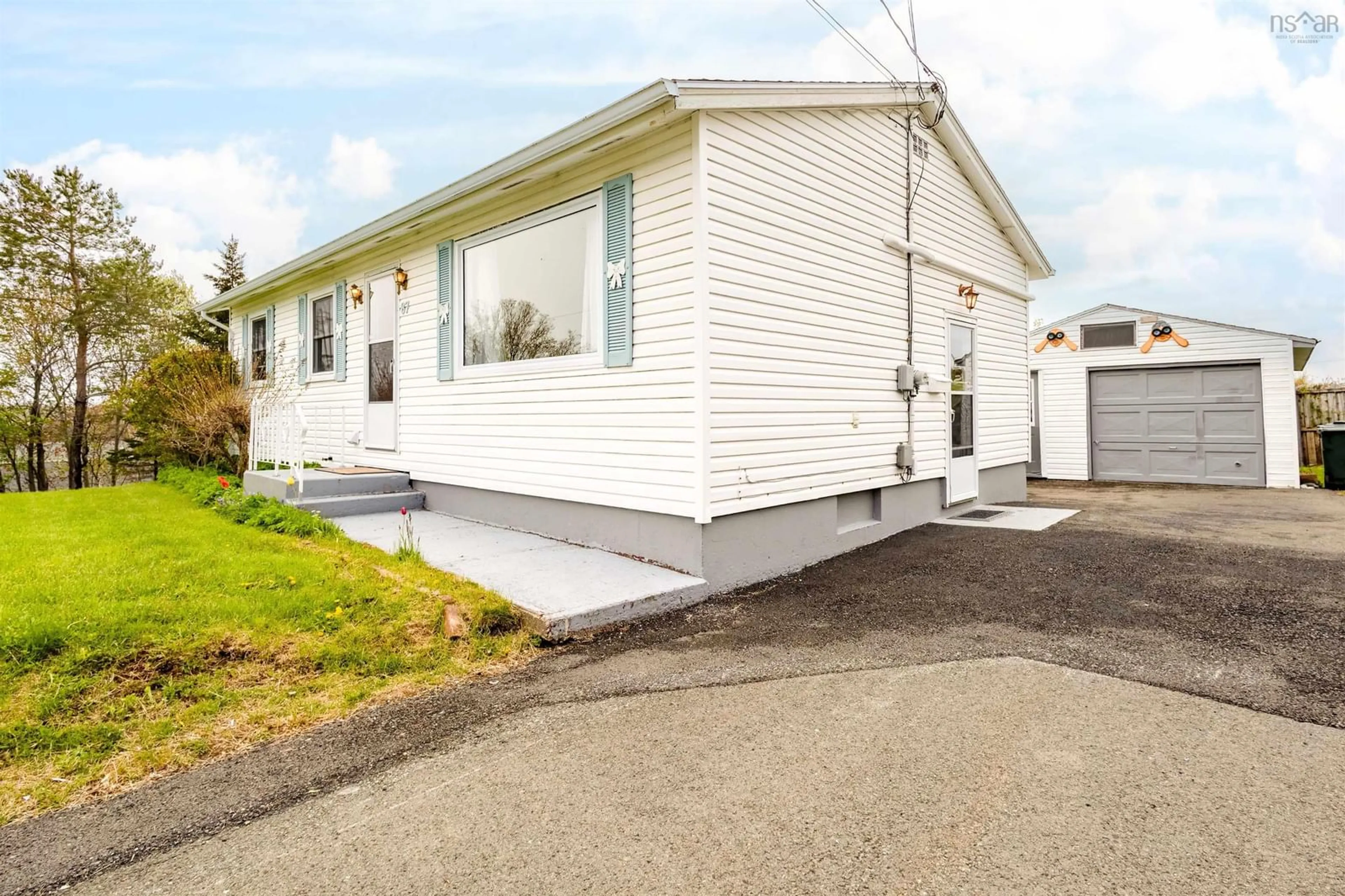 Home with vinyl exterior material, street for 87 Ranna Dr, Sydney Nova Scotia B1P 3Y5