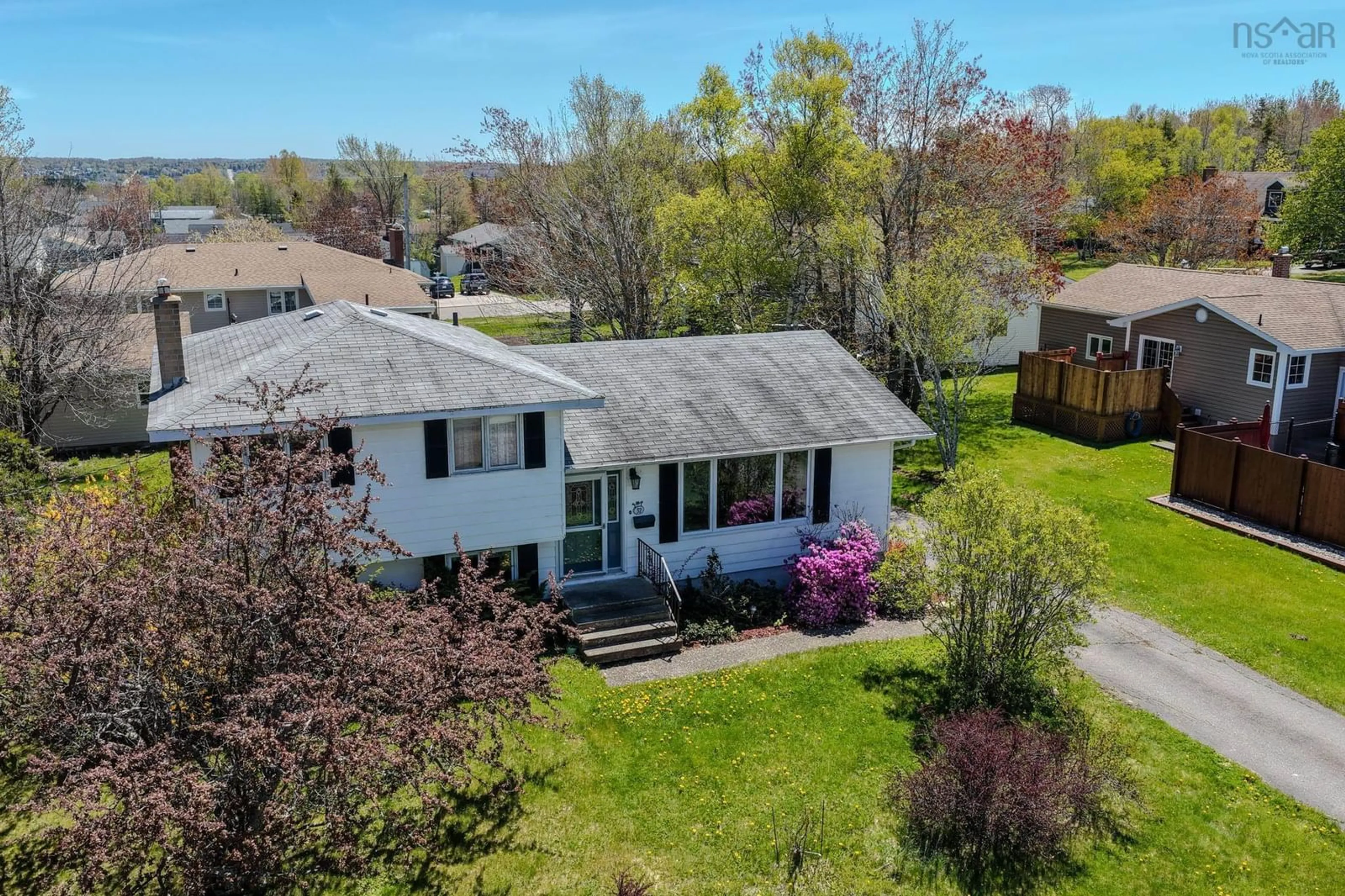 A pic from outside/outdoor area/front of a property/back of a property/a pic from drone, water/lake/river/ocean view for 37 Collier Ave, Coxheath Nova Scotia B1R 2H5