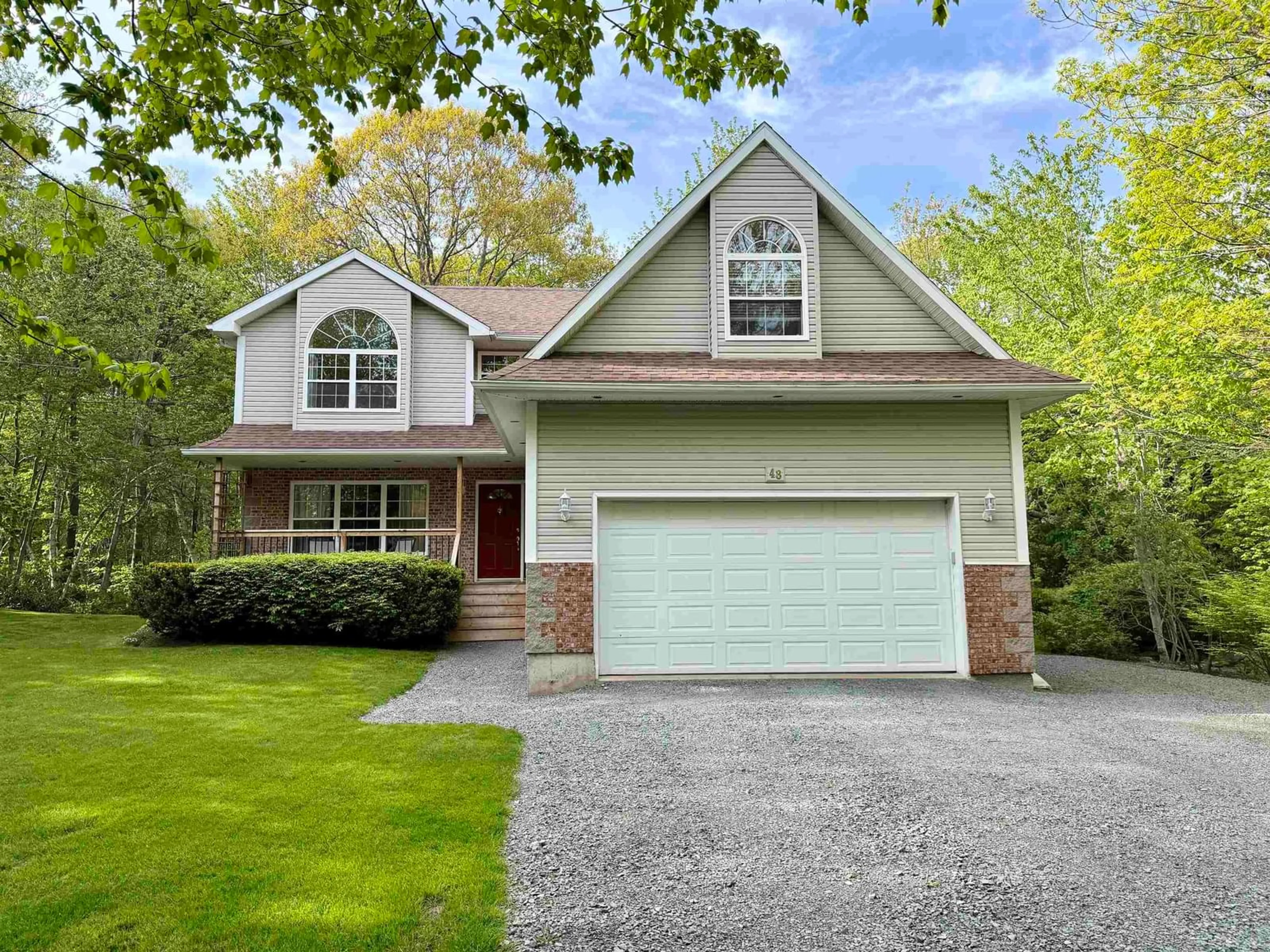 Home with vinyl exterior material, street for 48 Laura Lee Lane, Lower Sackville Nova Scotia B4C 4E3