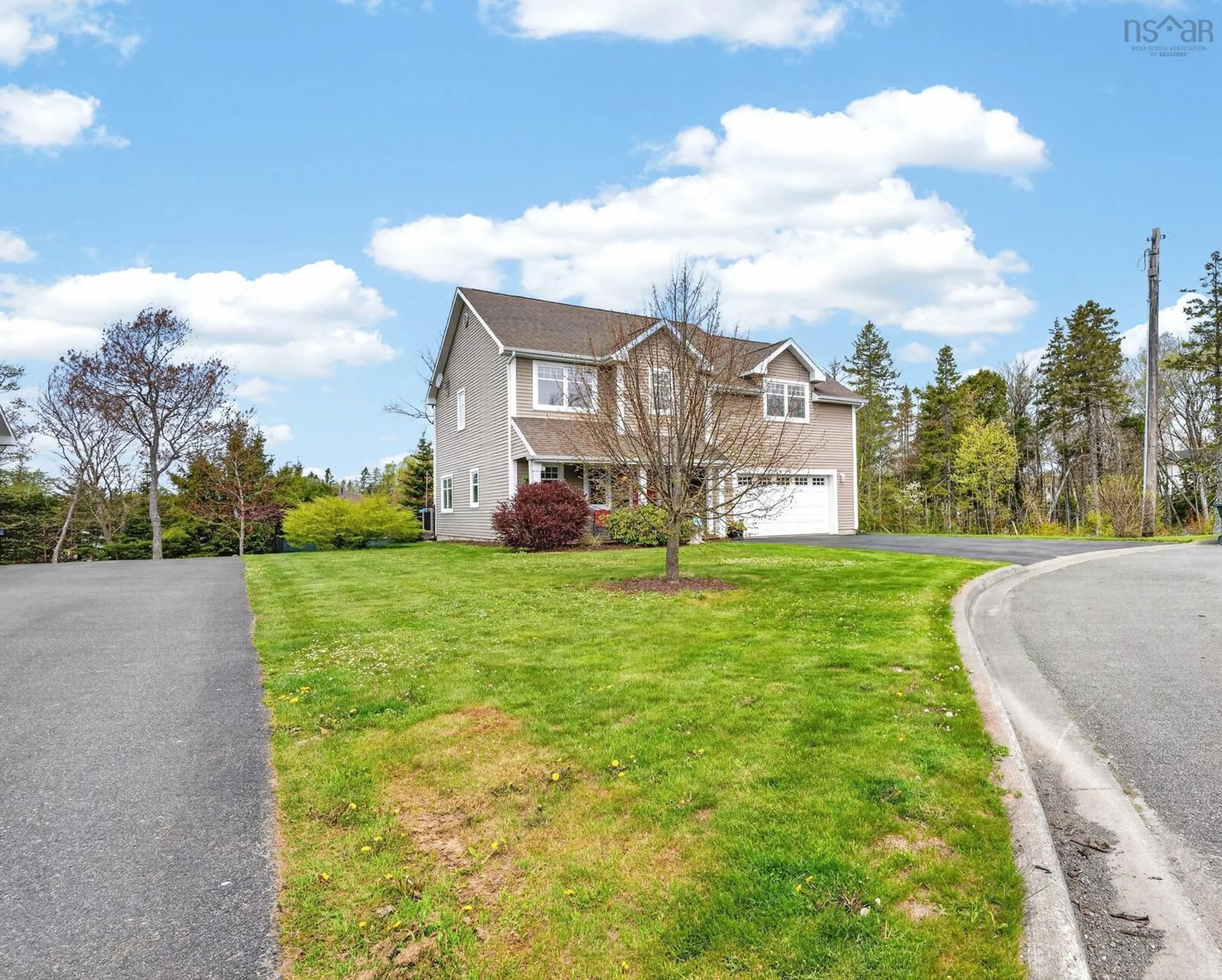 A pic from outside/outdoor area/front of a property/back of a property/a pic from drone, street for 51 Avondale Court, Sydney River Nova Scotia B1S 0E1
