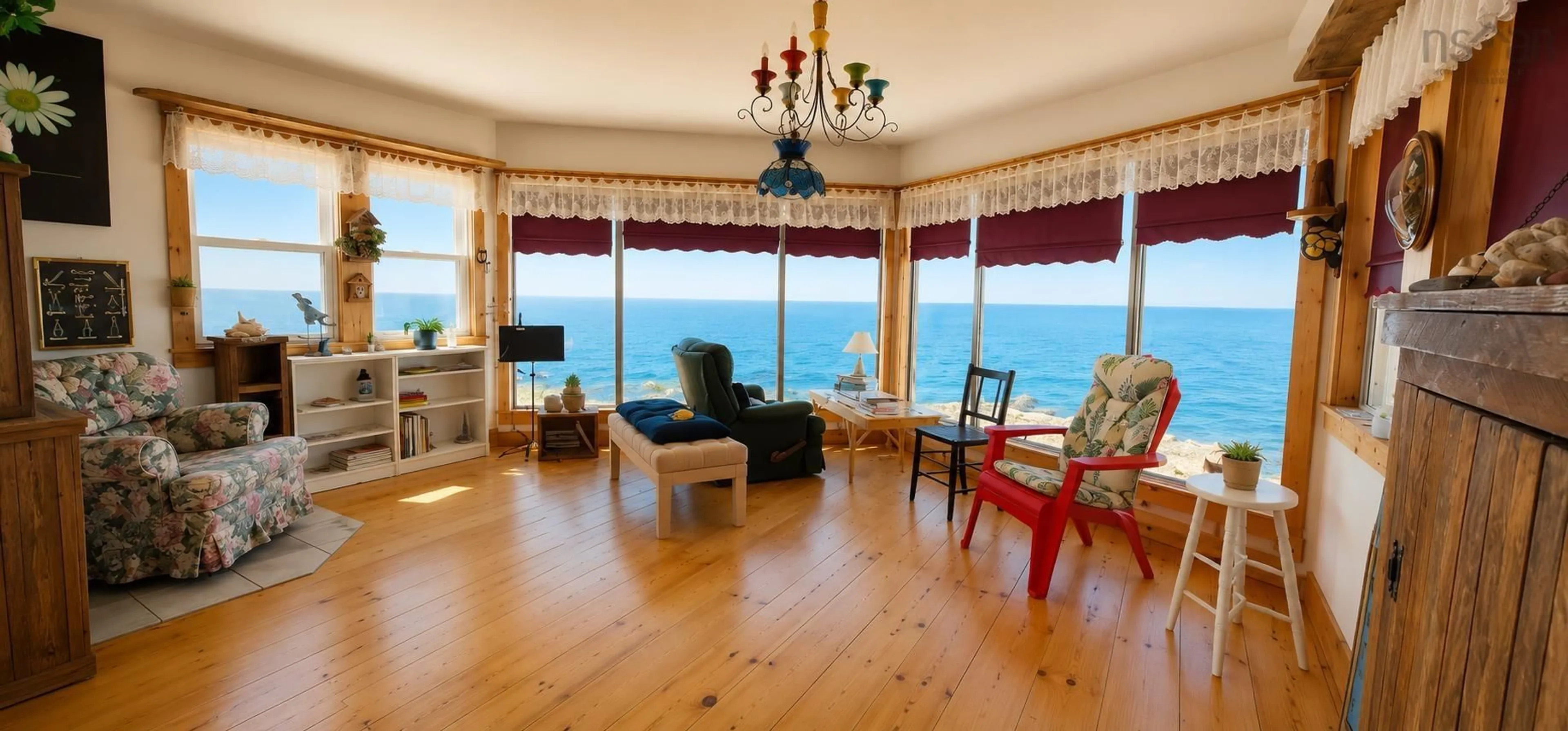 Living room with furniture, wood/laminate floor for 161 Culloden Wharf Branch, Culloden Nova Scotia B0V 1A0