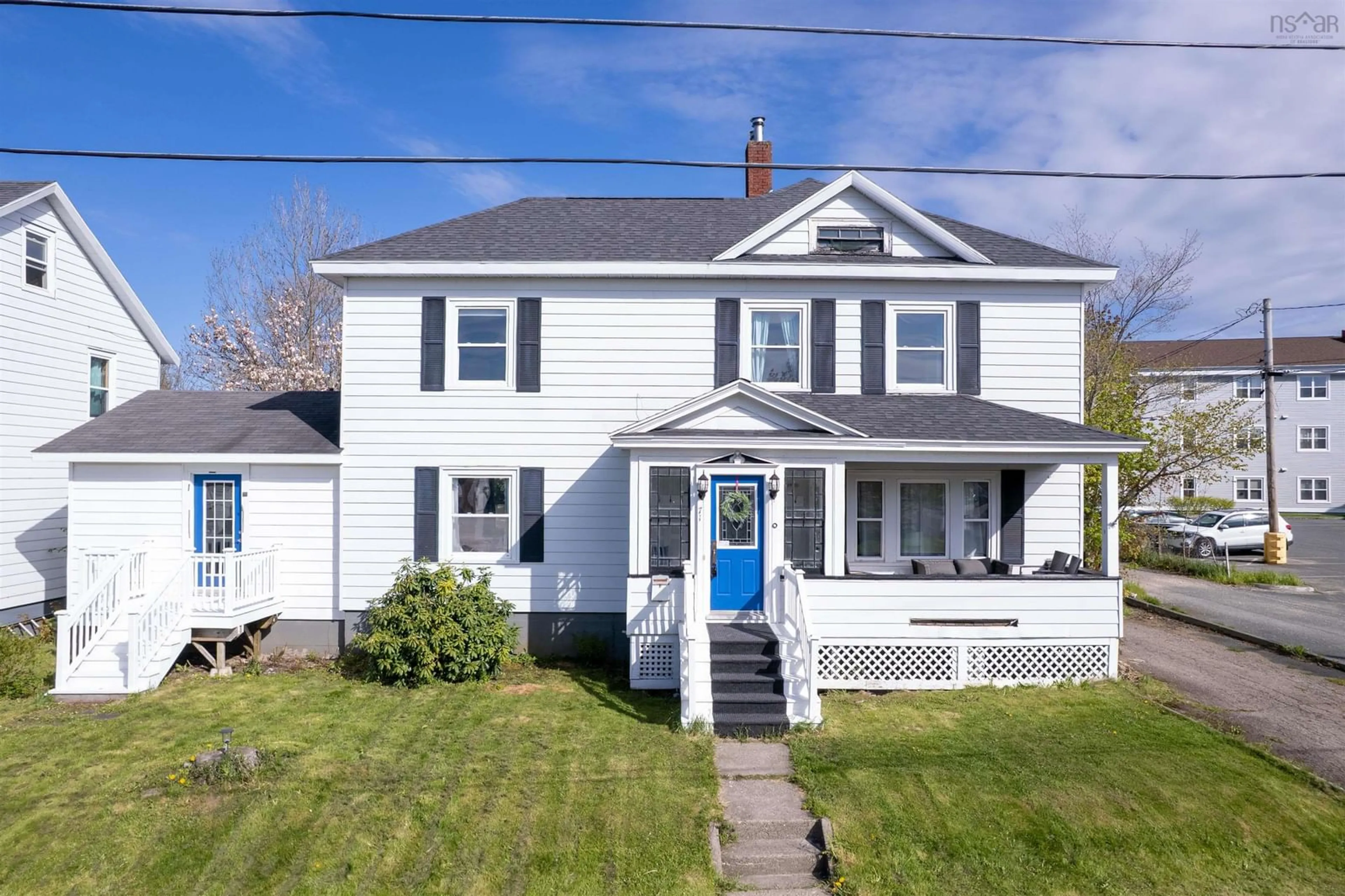 Home with vinyl exterior material, street for 71 Richardson Ave, Sydney Nova Scotia B1S 2Z3