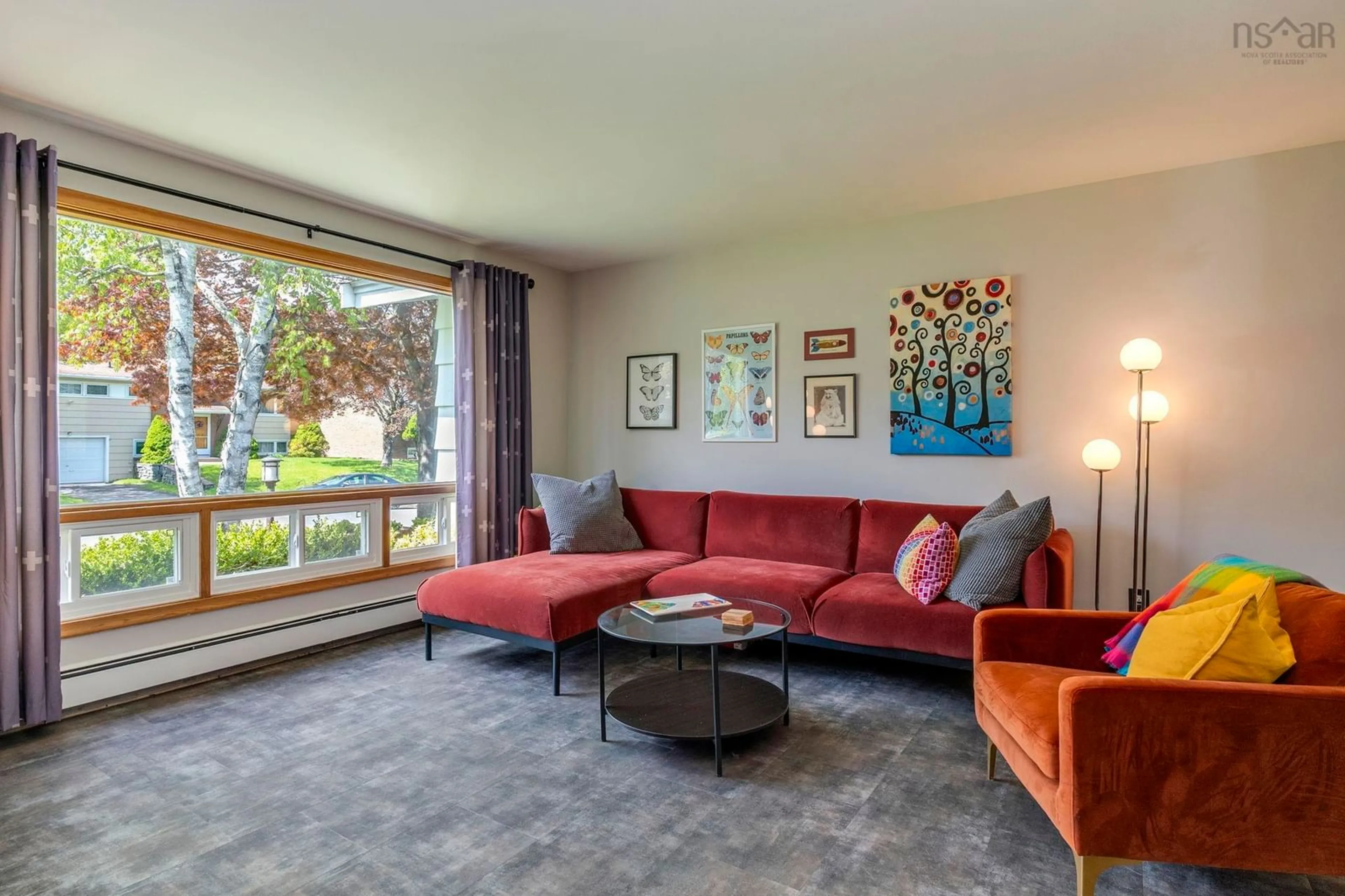 Living room with furniture, carpet floor for 49 Birkdale Cres, Halifax Nova Scotia B3M 1H4