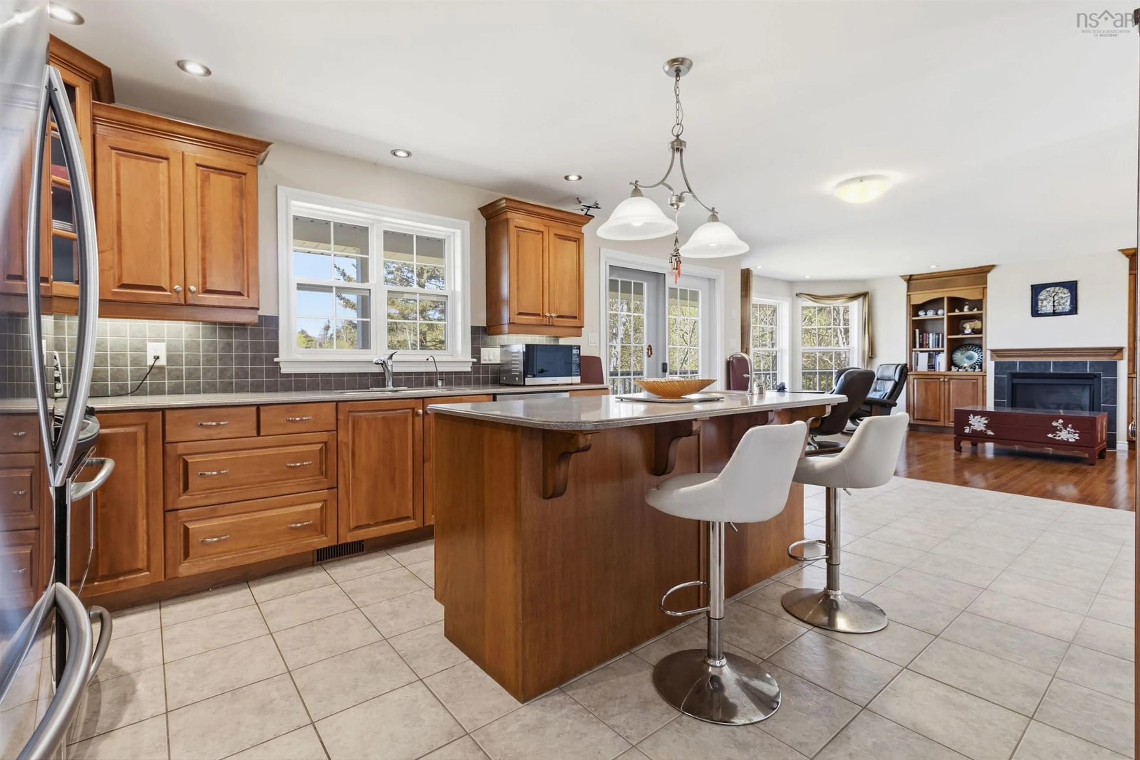 Open concept kitchen, ceramic/tile floor for 17 Paddys Head Road, Indian Harbour Nova Scotia B3Z 3X4