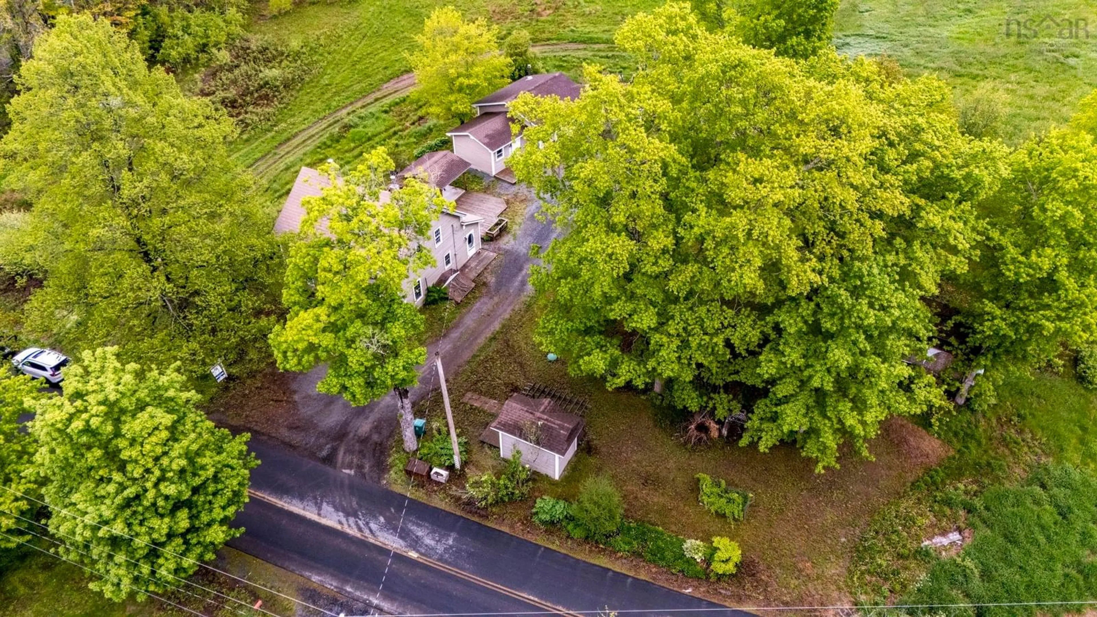 A pic from outside/outdoor area/front of a property/back of a property/a pic from drone, street for 1160 Woodville Rd, Ashdale Nova Scotia B0N 2A0