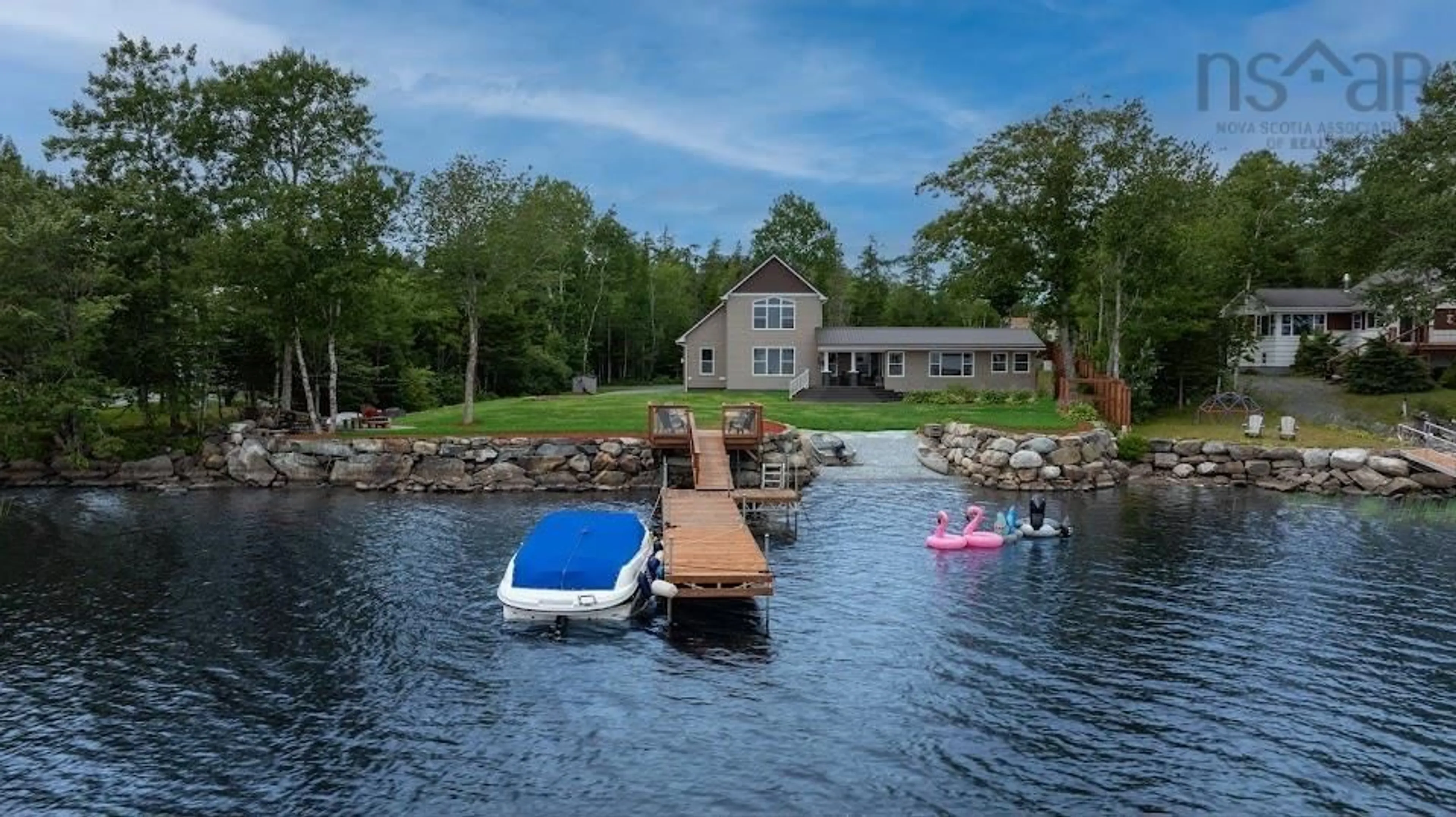 A pic from outside/outdoor area/front of a property/back of a property/a pic from drone, water/lake/river/ocean view for 31 Juniper Lane, Lake Charlotte Nova Scotia B0J 2L0