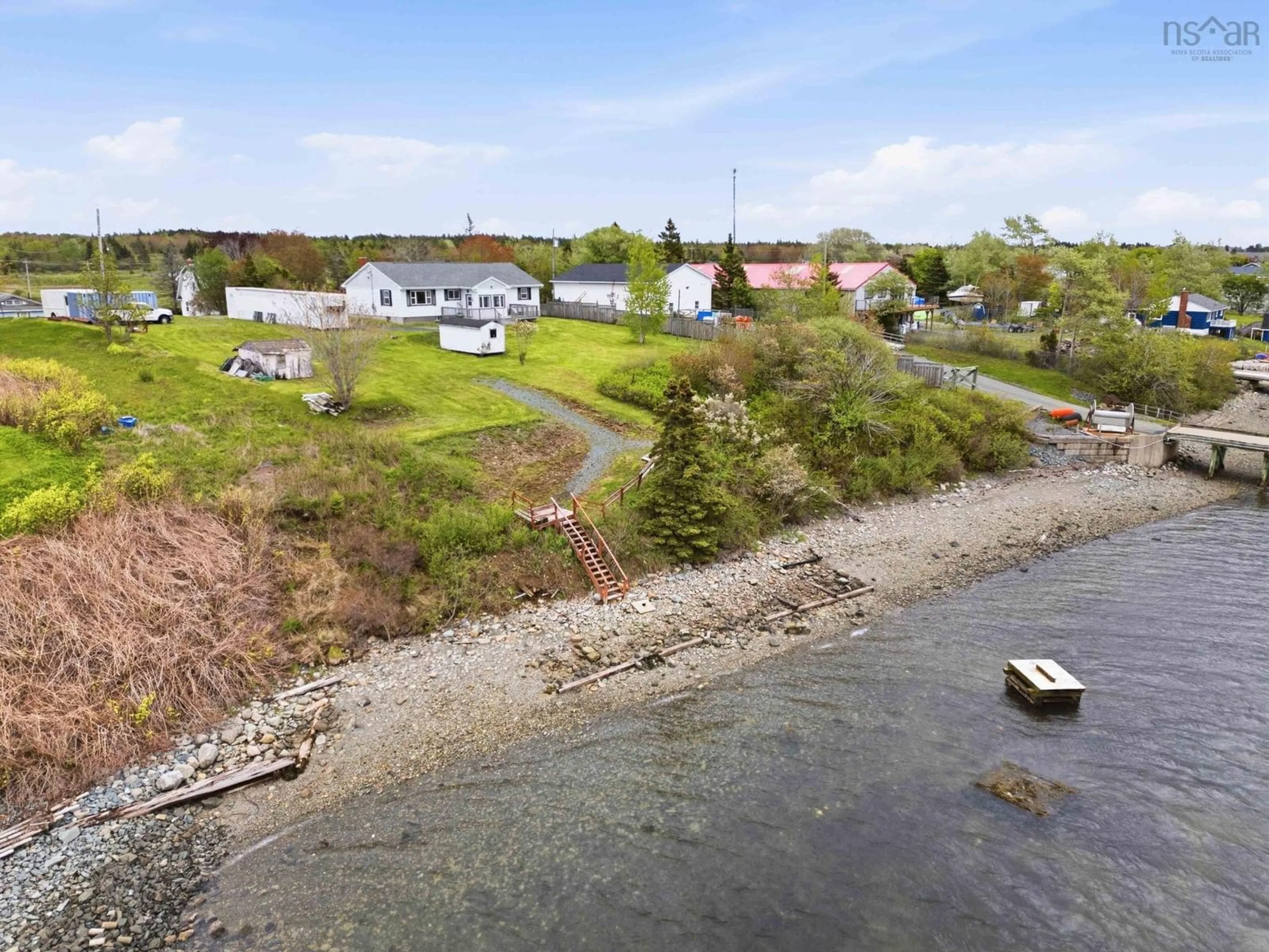 A pic from outside/outdoor area/front of a property/back of a property/a pic from drone, water/lake/river/ocean view for 16 Twin Lane, Eastern Passage Nova Scotia B3G 1M5