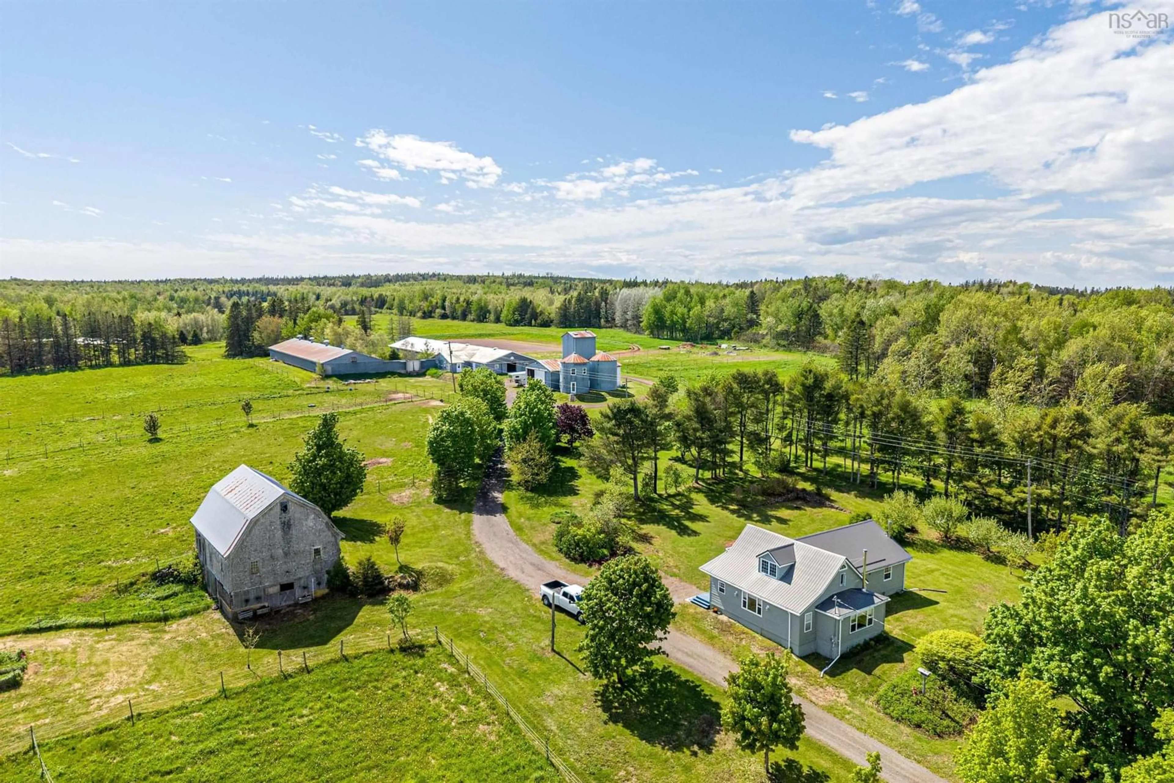 A pic from outside/outdoor area/front of a property/back of a property/a pic from drone, unknown for 135 Bennetts Bay Road, Arlington Nova Scotia B0P 1H0