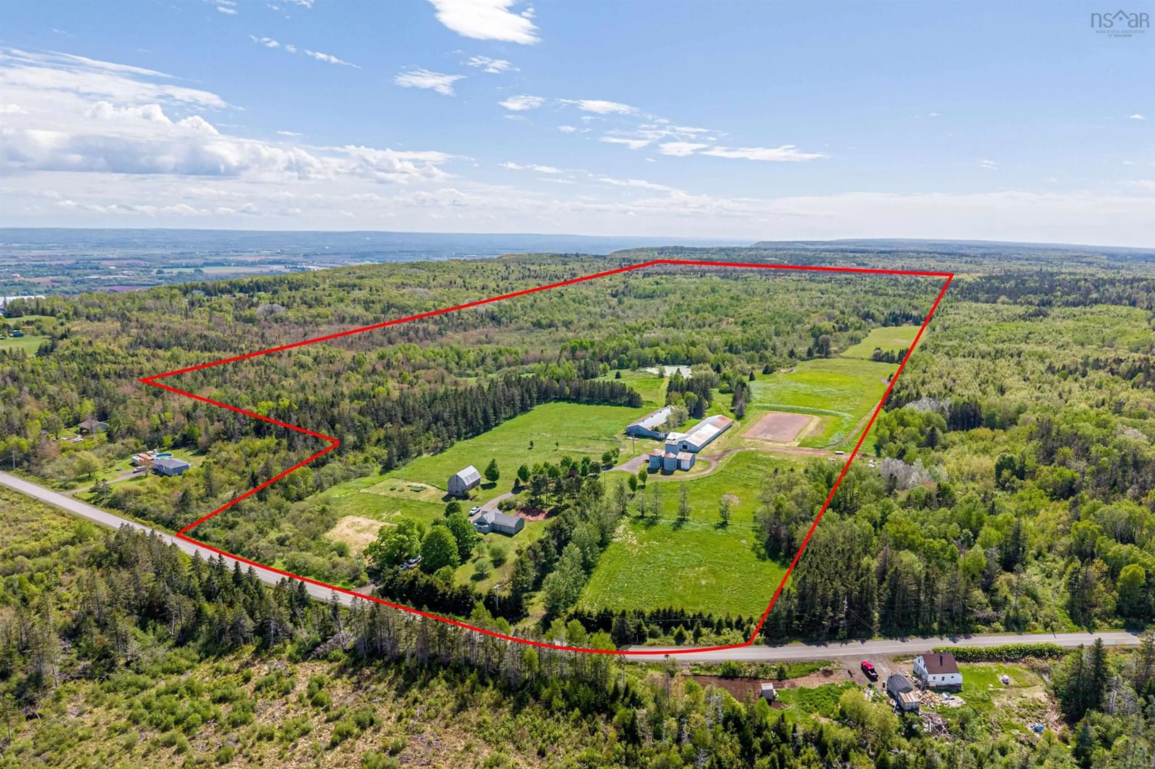 A pic from outside/outdoor area/front of a property/back of a property/a pic from drone, forest/trees view for 135 Bennetts Bay Road, Arlington Nova Scotia B0P 1H0