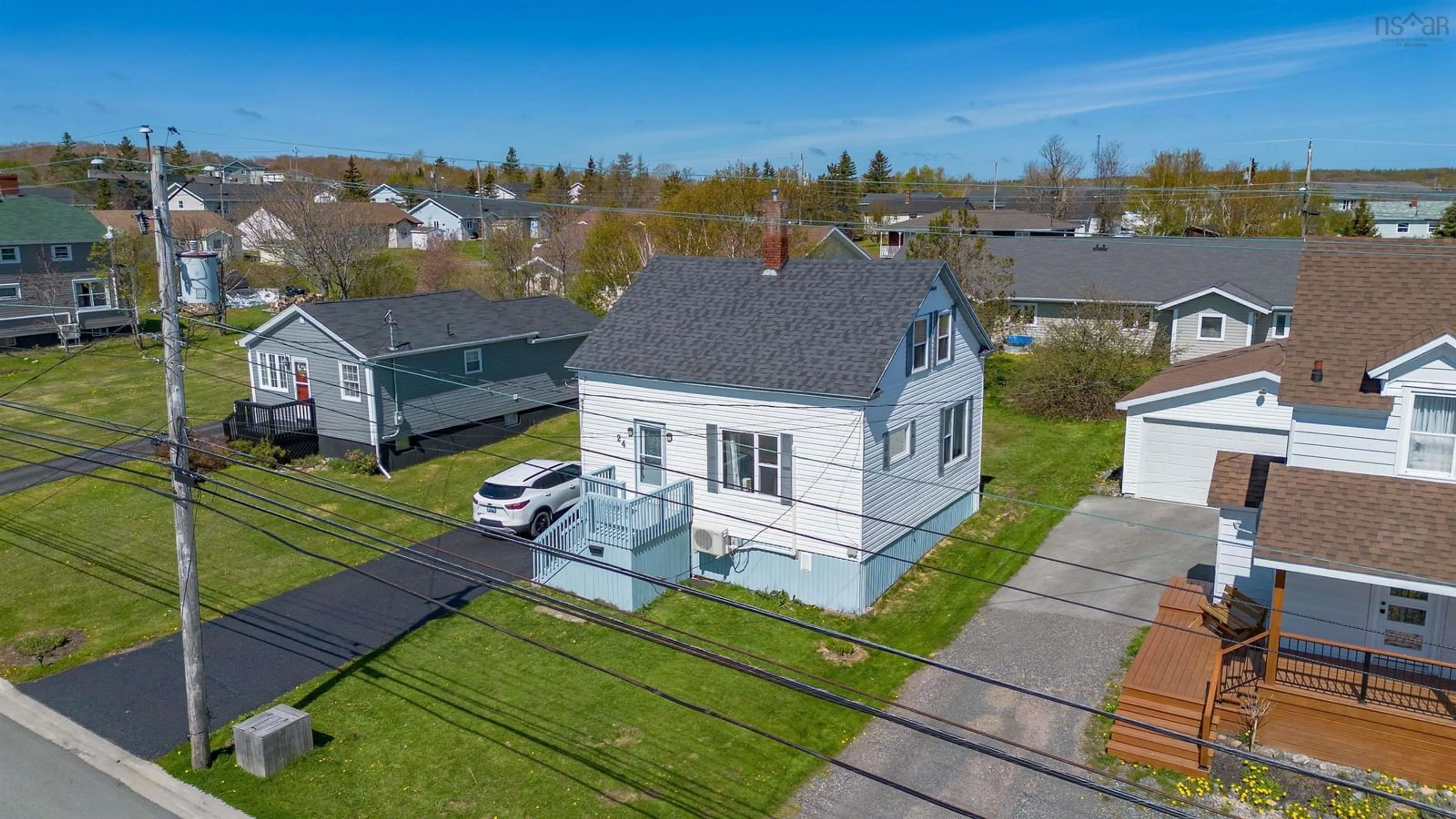A pic from outside/outdoor area/front of a property/back of a property/a pic from drone, street for 24 Highland Street   B1a 2t5 St, Glace Bay Nova Scotia B1A 2T5