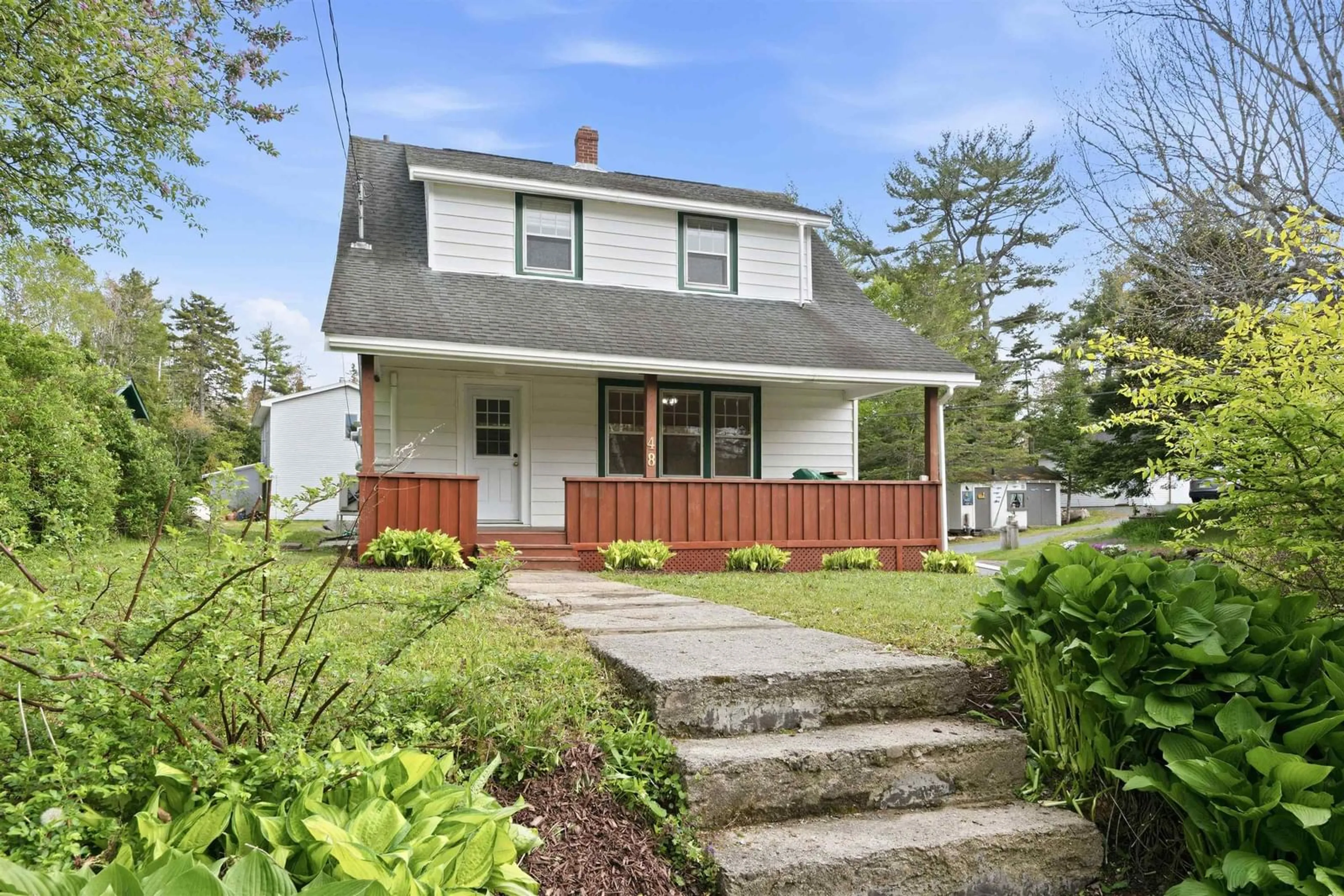 Home with vinyl exterior material, street for 48 Shankel Rd, Hubbards Nova Scotia B0J 1T0