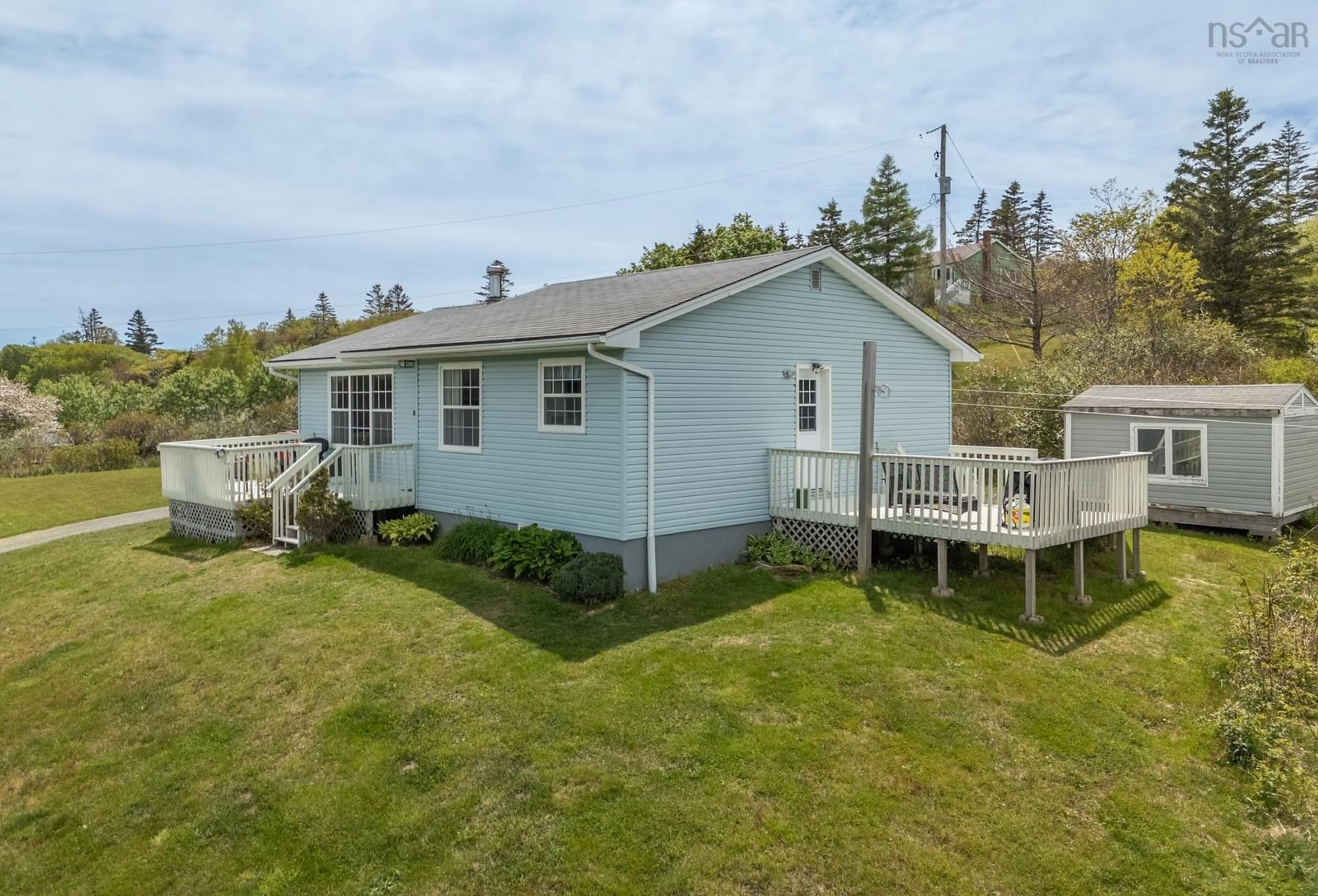 A pic from outside/outdoor area/front of a property/back of a property/a pic from drone, water/lake/river/ocean view for 1331 Main Shore Road, Sandford Nova Scotia B5A 5K8