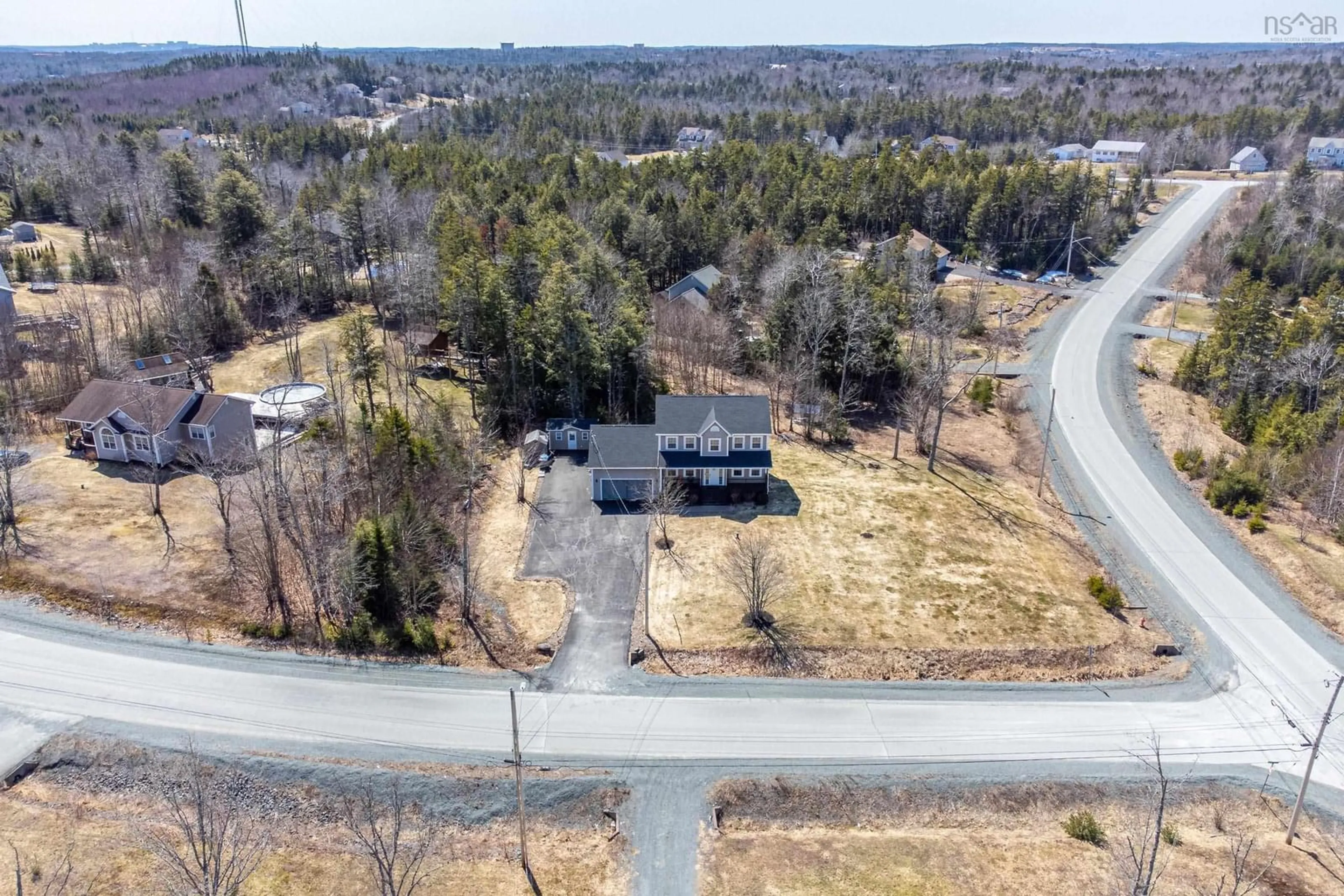 A pic from outside/outdoor area/front of a property/back of a property/a pic from drone, unknown for 9 Wessex Hill, Beaver Bank Nova Scotia B4E 3P4