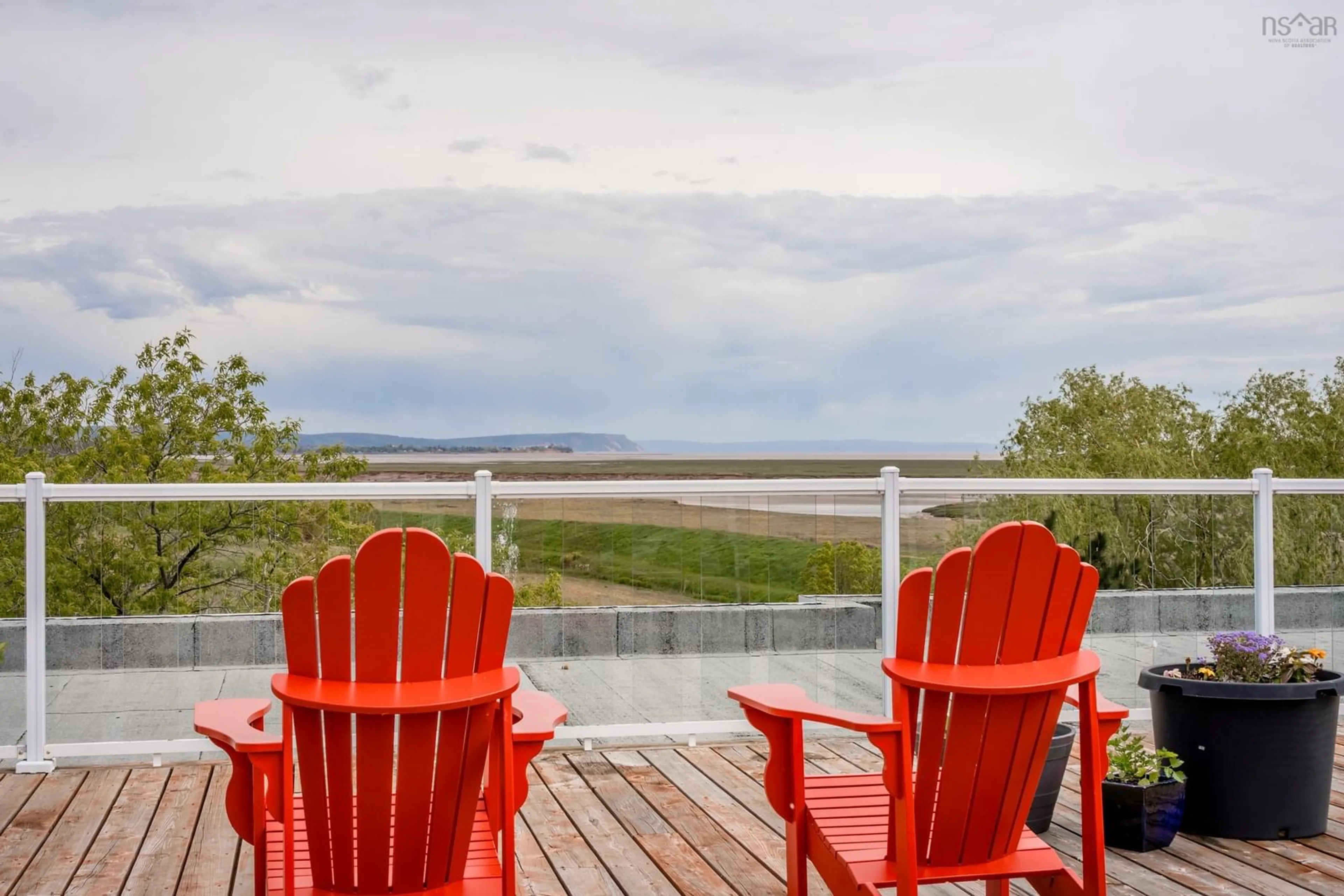 Patio, water/lake/river/ocean view for 24 Harbourside Dr #313, Wolfville Nova Scotia B4P 2C1
