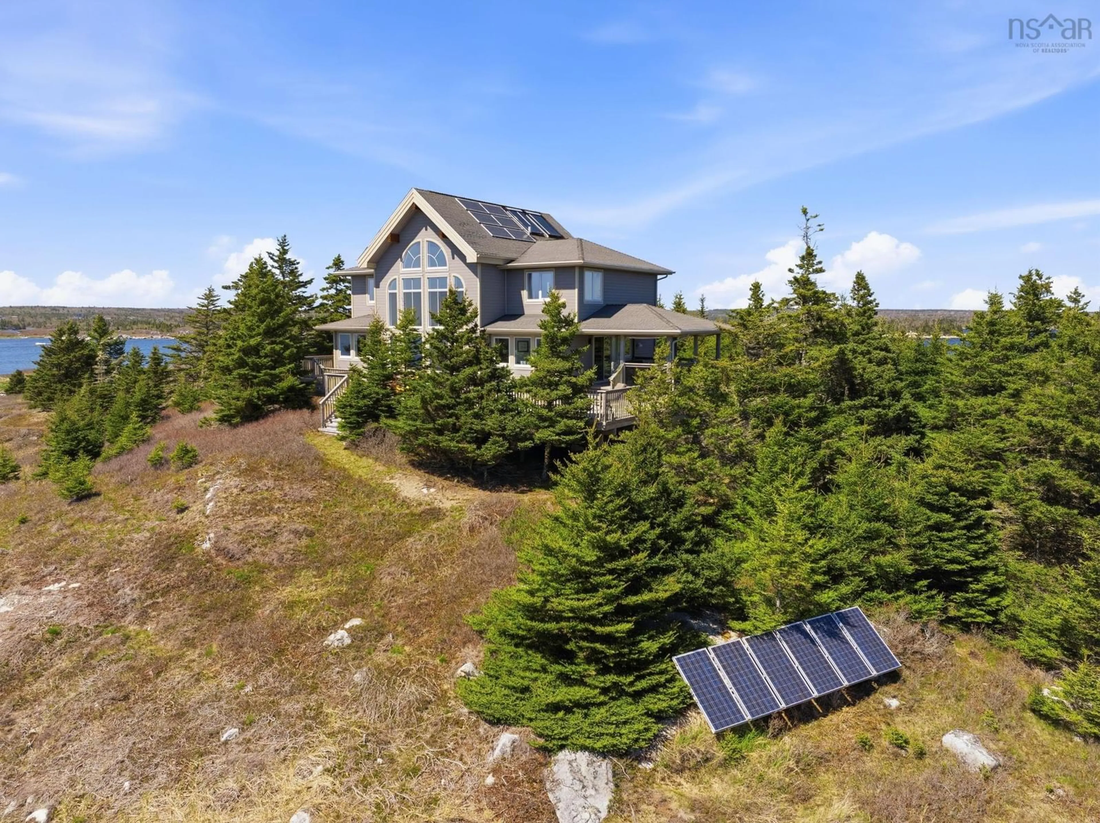 A pic from outside/outdoor area/front of a property/back of a property/a pic from drone, mountain view for 54 Redmond Island, Prospect Nova Scotia B3T 0J2
