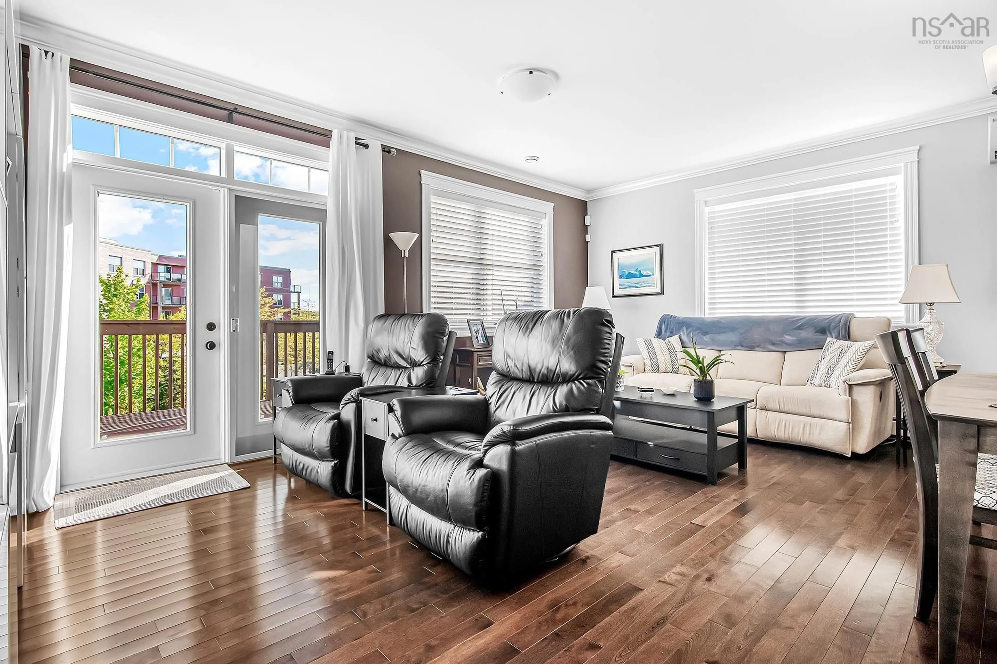 Living room with furniture, wood/laminate floor for 45 Aquavista Lane, Portland Hills Nova Scotia B2W 0K5