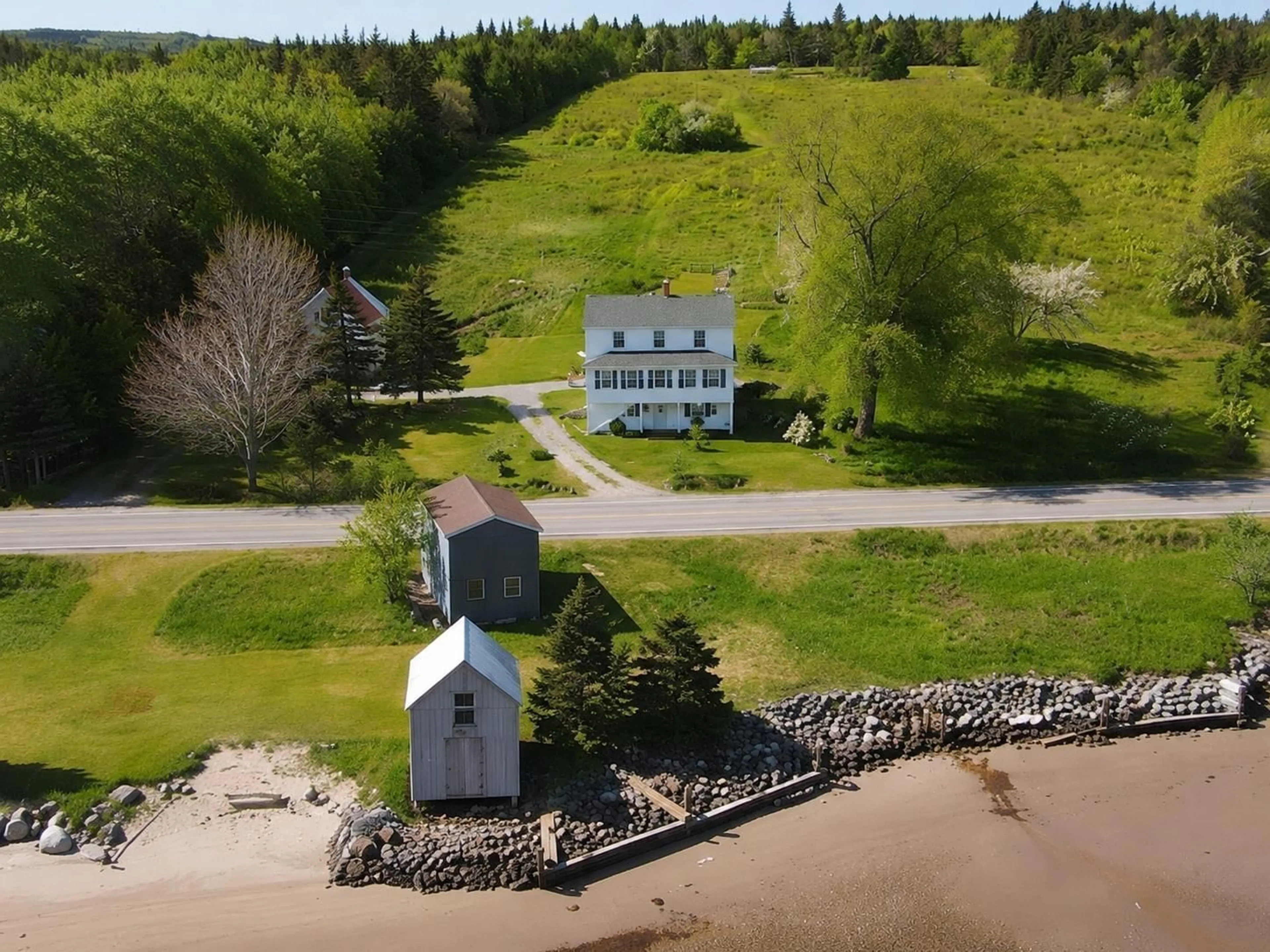 A pic from outside/outdoor area/front of a property/back of a property/a pic from drone, water/lake/river/ocean view for 9399 Ns-16, Cooks Cove Nova Scotia B0H 1N0