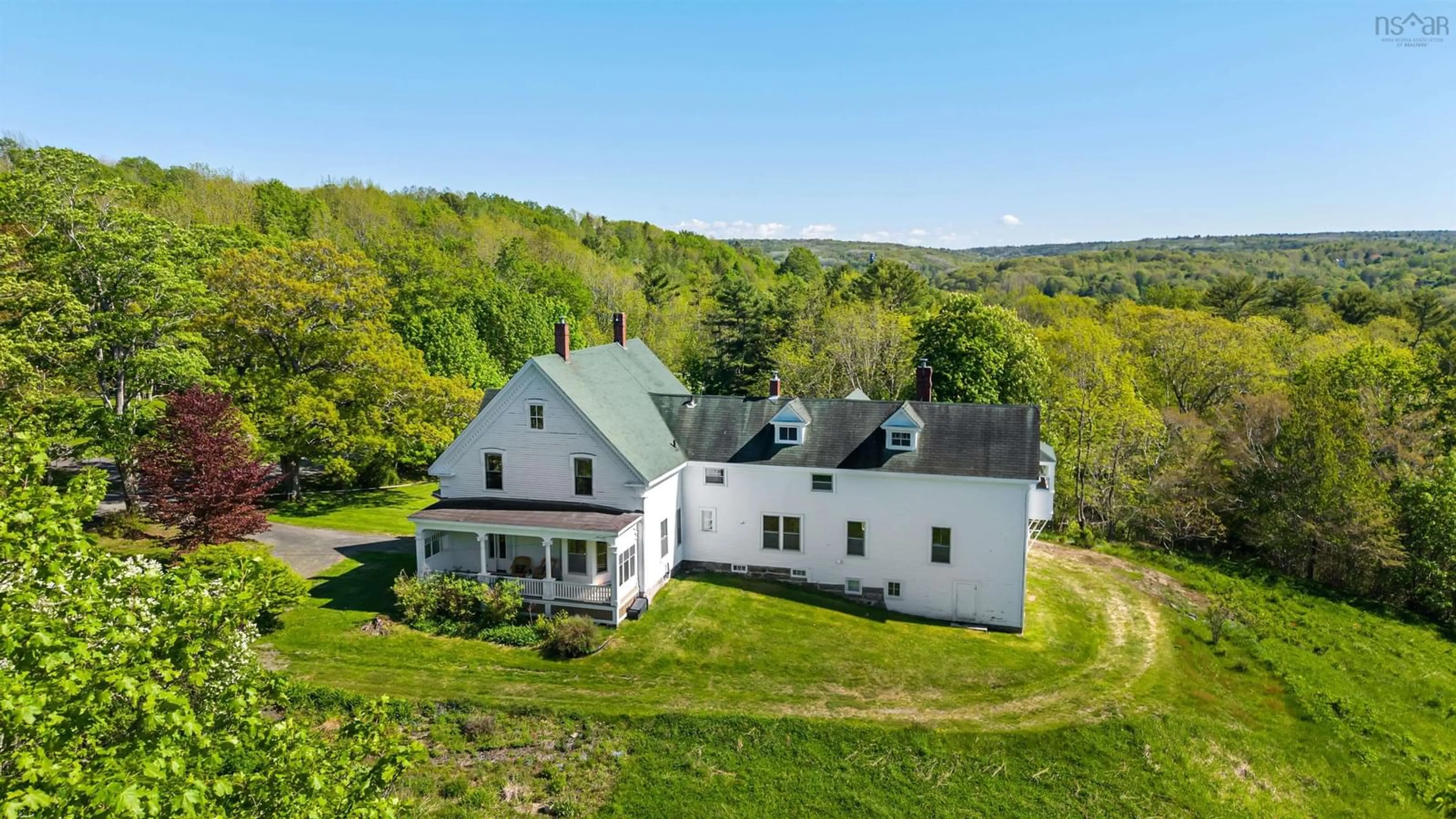 A pic from outside/outdoor area/front of a property/back of a property/a pic from drone, building for 81 Chute Rd, Bear River Nova Scotia B0S 1B0