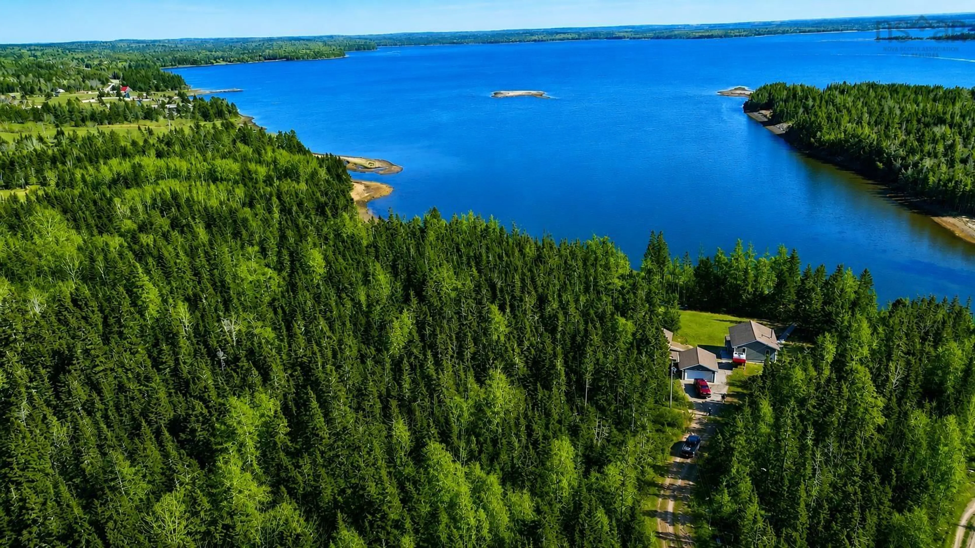 A pic from outside/outdoor area/front of a property/back of a property/a pic from drone, water/lake/river/ocean view for 11 Kelly Lane, Walkerville Nova Scotia B0E 1J0