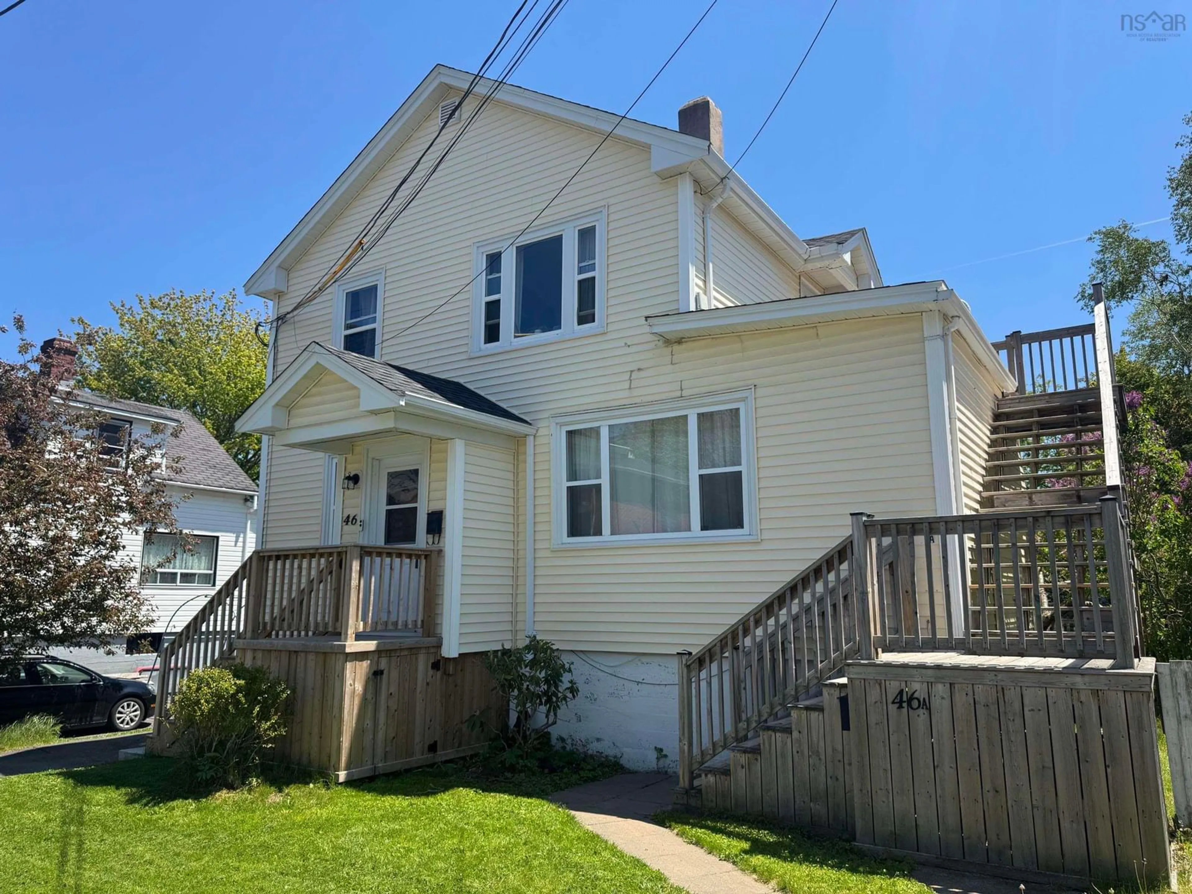 Home with vinyl exterior material, street for 46 & 46A Rufus Ave, Halifax Nova Scotia B3N 2L7
