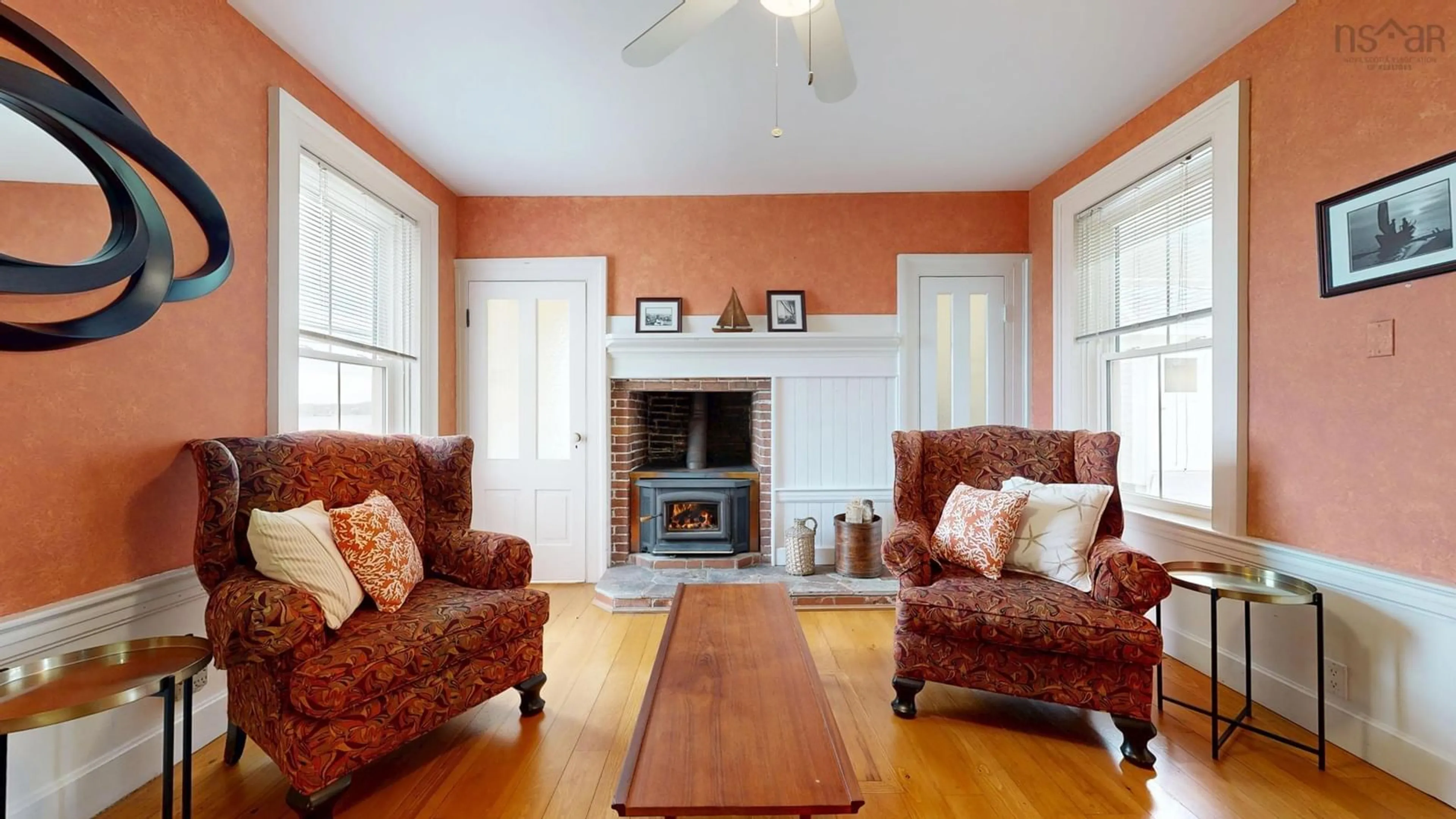 Living room with furniture, wood/laminate floor for 3964 Highway 332, Riverport Nova Scotia B0J 2X0