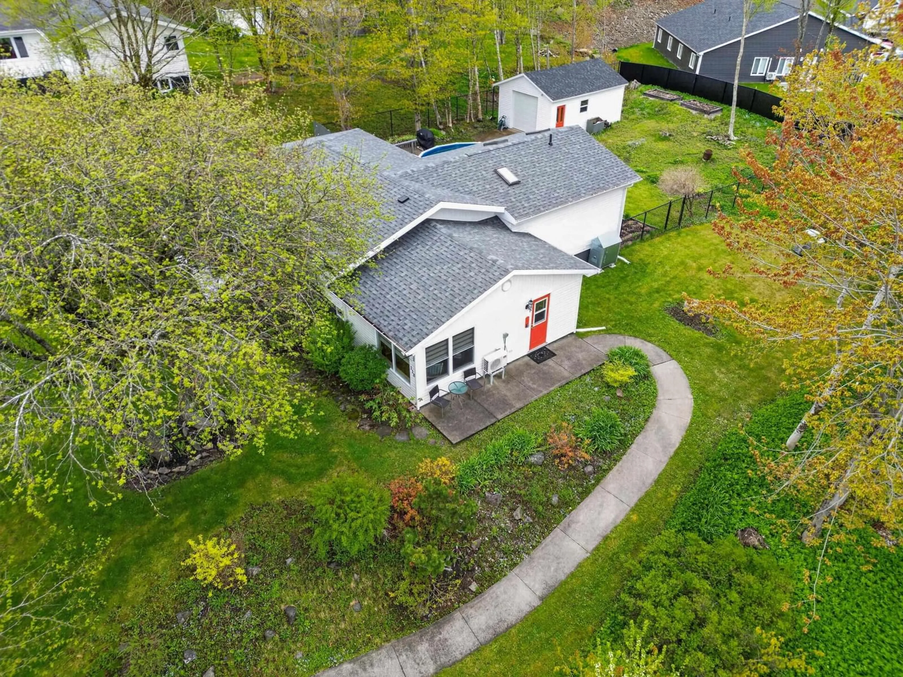 A pic from outside/outdoor area/front of a property/back of a property/a pic from drone, street for 118 Green Acres Dr, Sydney River Nova Scotia B1S 1K6
