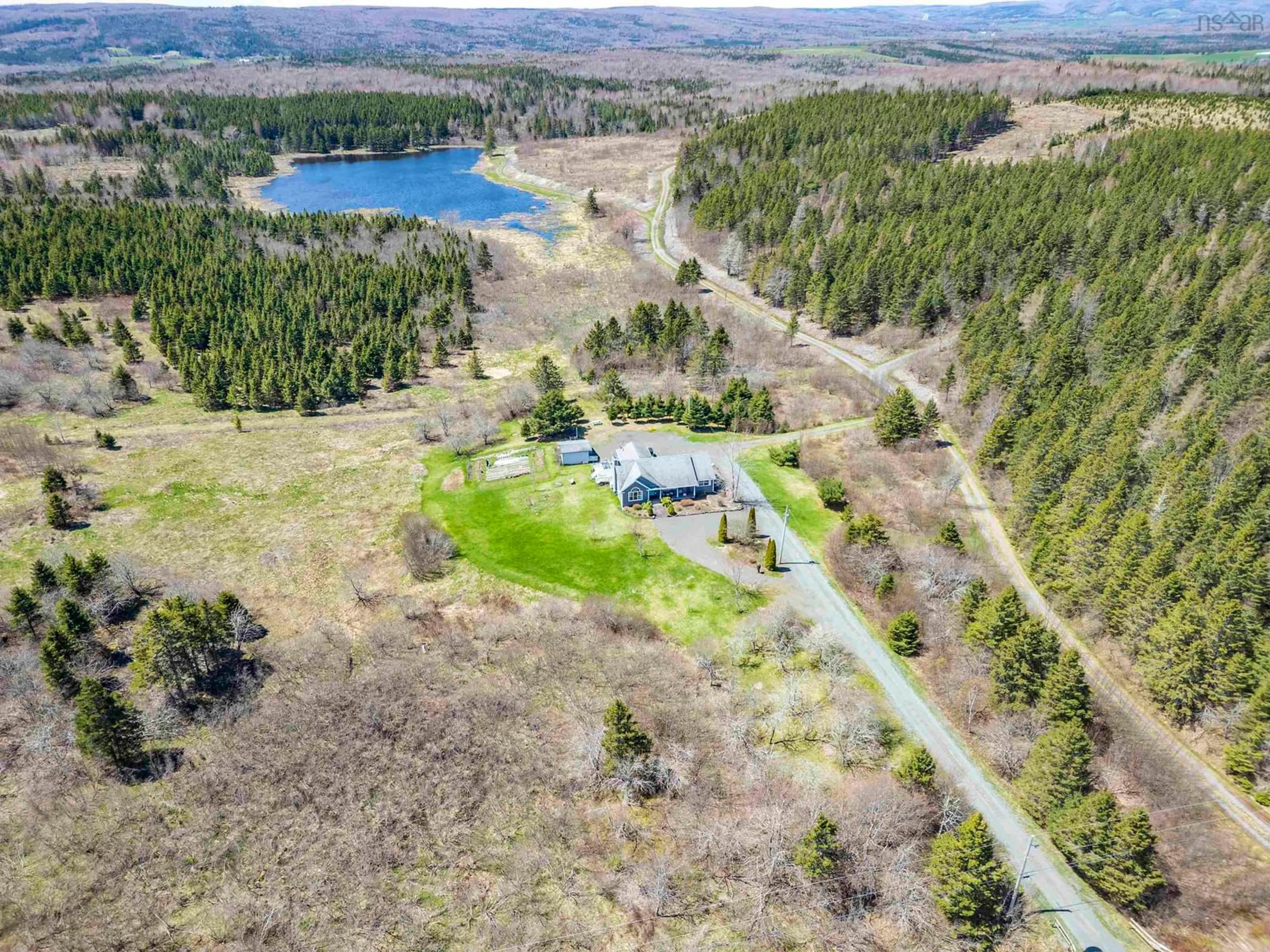 A pic from outside/outdoor area/front of a property/back of a property/a pic from drone, water/lake/river/ocean view for 2897 Highway#7, Ashdale Nova Scotia B2G 2L3