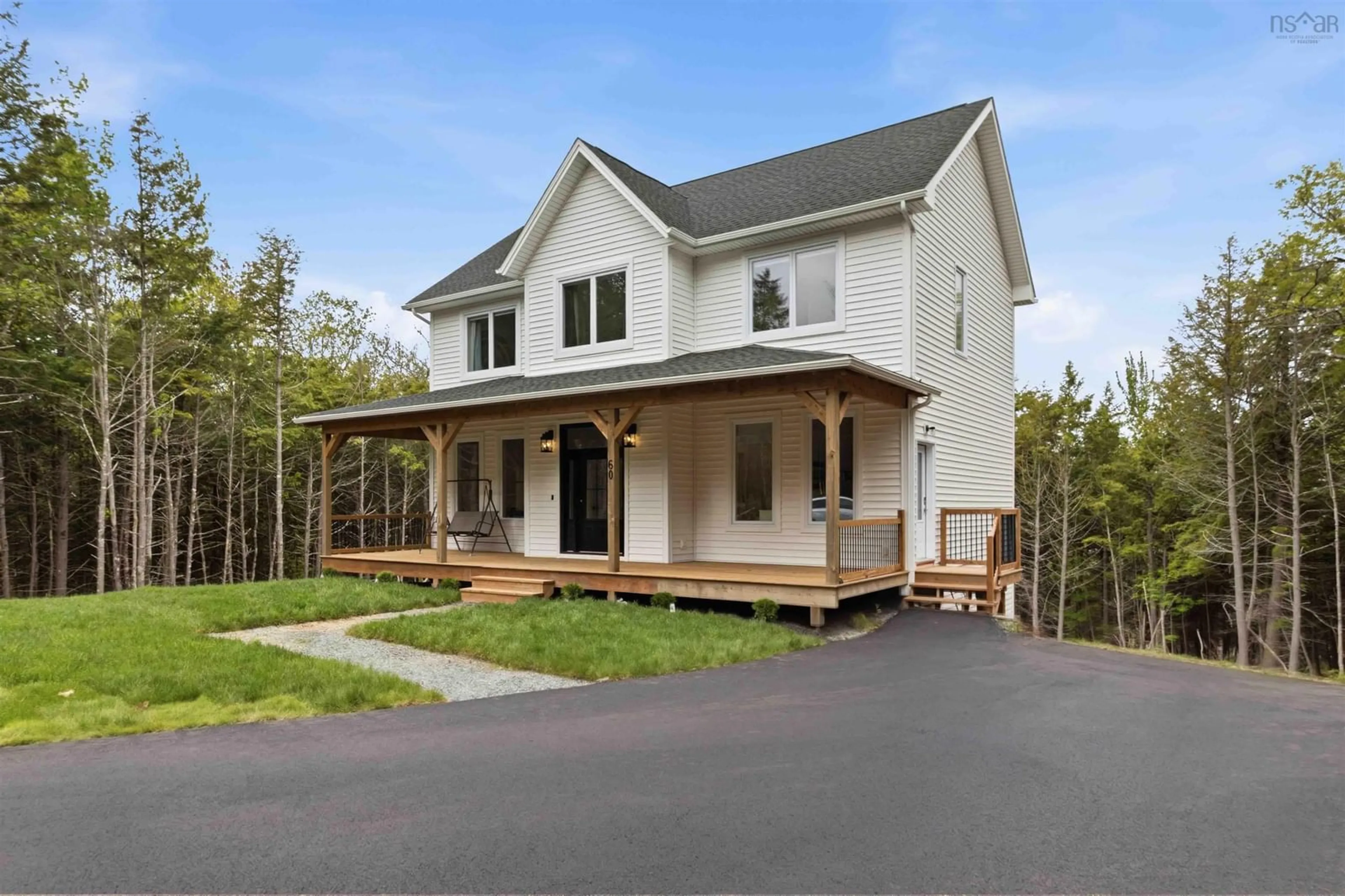 Home with vinyl exterior material, street for 60 Wickshire Lane, Grand Lake Nova Scotia B2T 1B3
