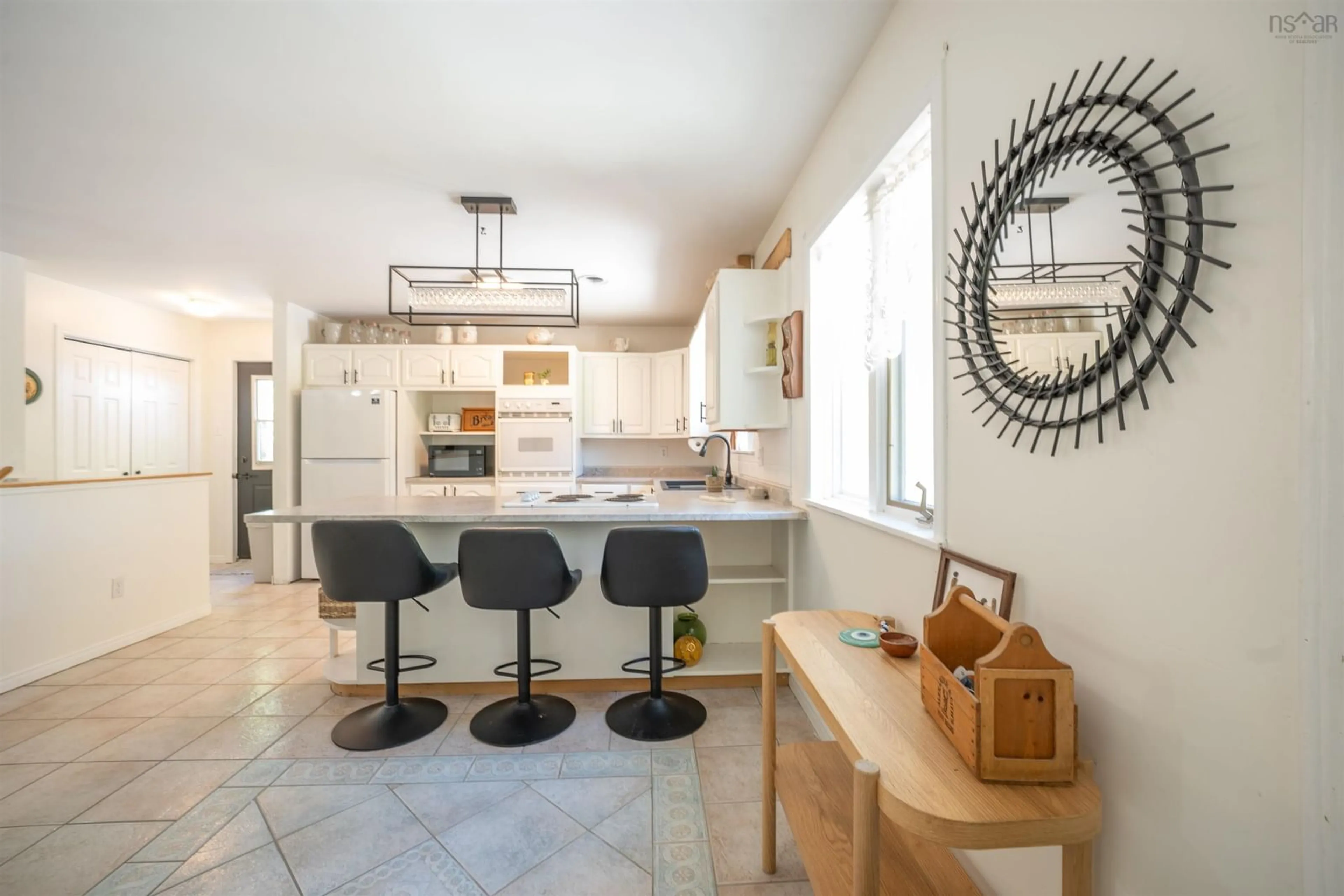 Open concept kitchen, ceramic/tile floor for 299 Armstrong Rd, Windsor Road Nova Scotia B0J 1J0
