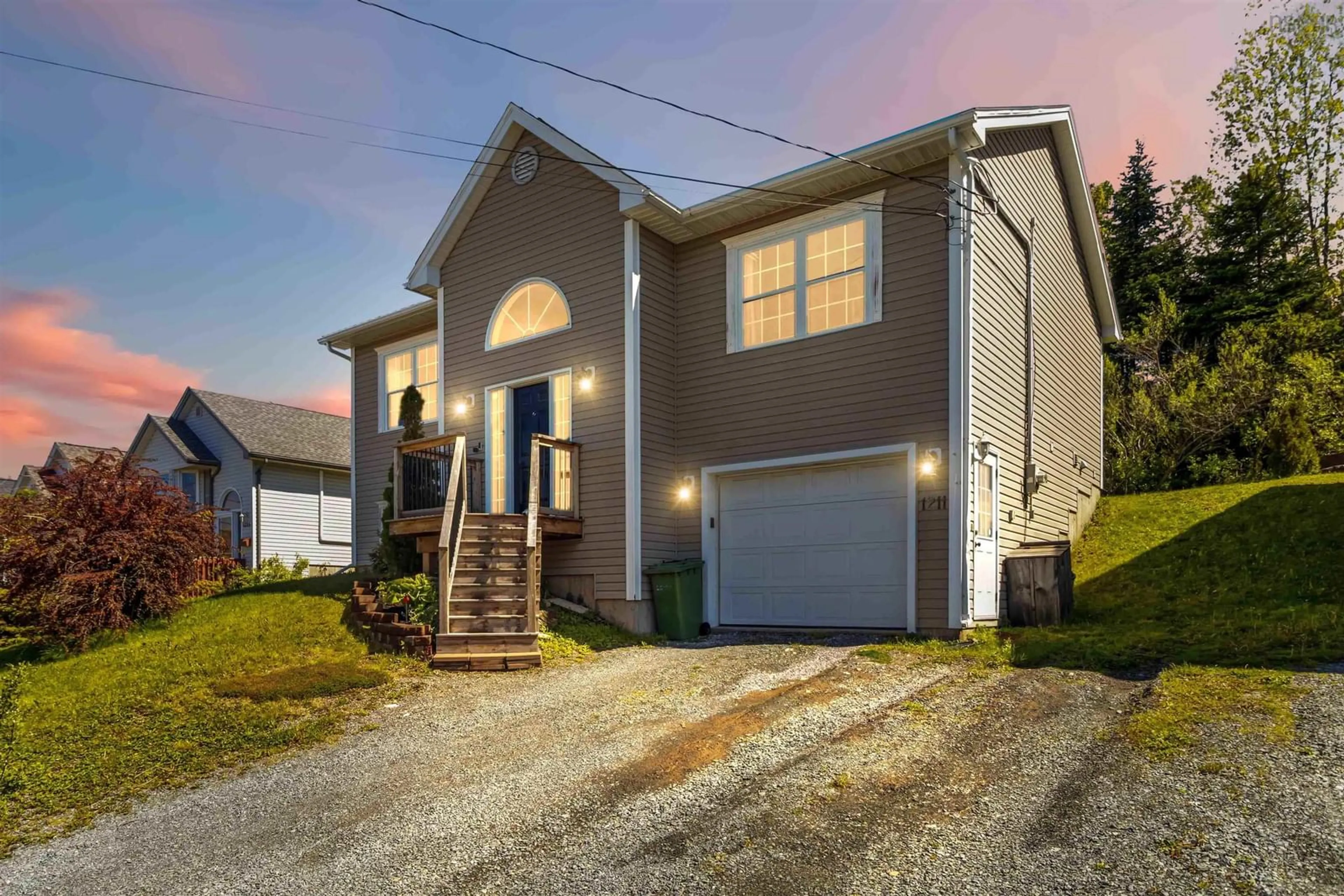 Home with vinyl exterior material, street for 1211 Sackville Dr, Middle Sackville Nova Scotia B4E 3G1