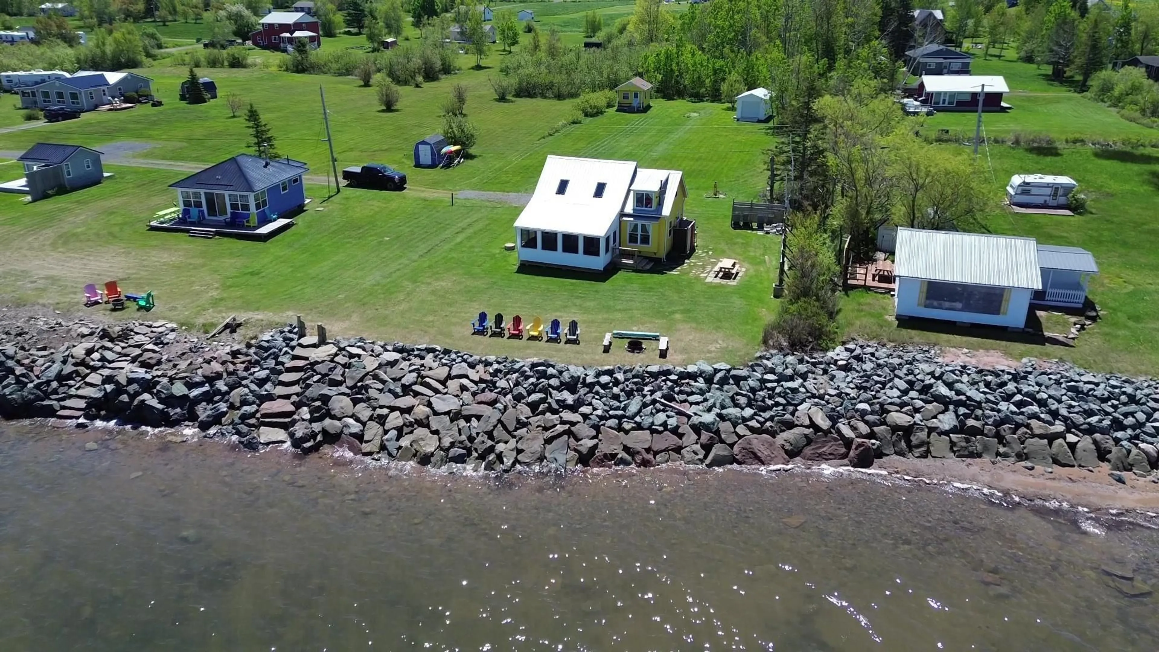 A pic from outside/outdoor area/front of a property/back of a property/a pic from drone, water/lake/river/ocean view for 100 Sterling Lane, Brule Shore Nova Scotia B0K 1V0