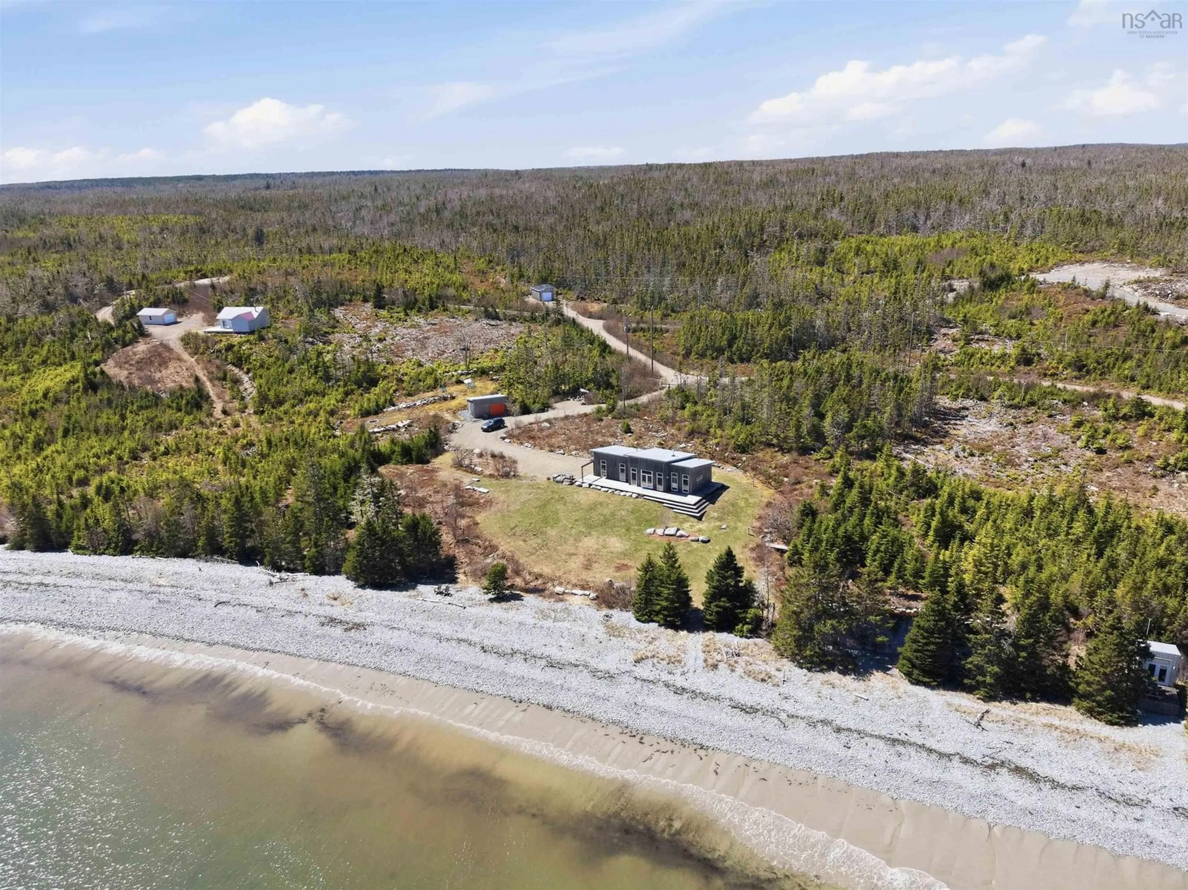 A pic from outside/outdoor area/front of a property/back of a property/a pic from drone, water/lake/river/ocean view for 400 Mailman Branch Rd, Liscomb Nova Scotia B0J 2A0