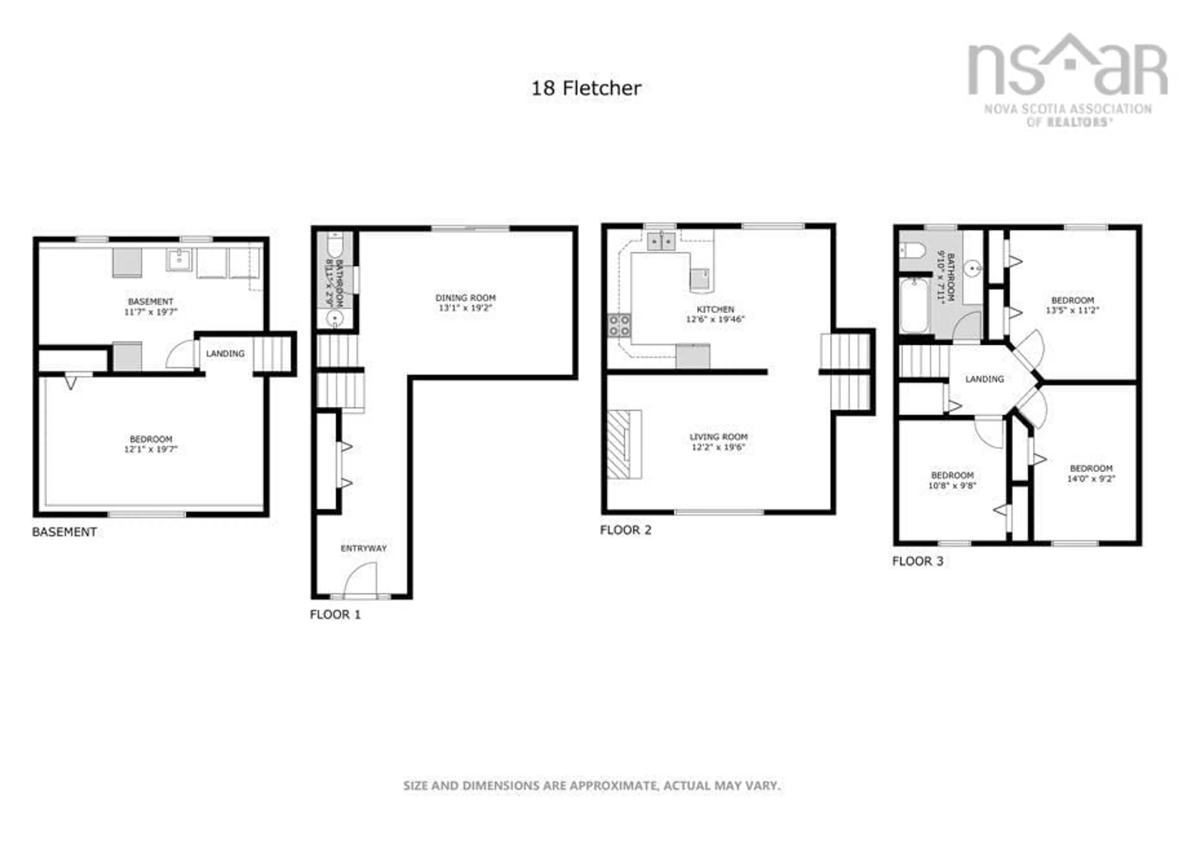 Floor plan for 18 Fletcher Dr, Amherst Nova Scotia B4H 4M4